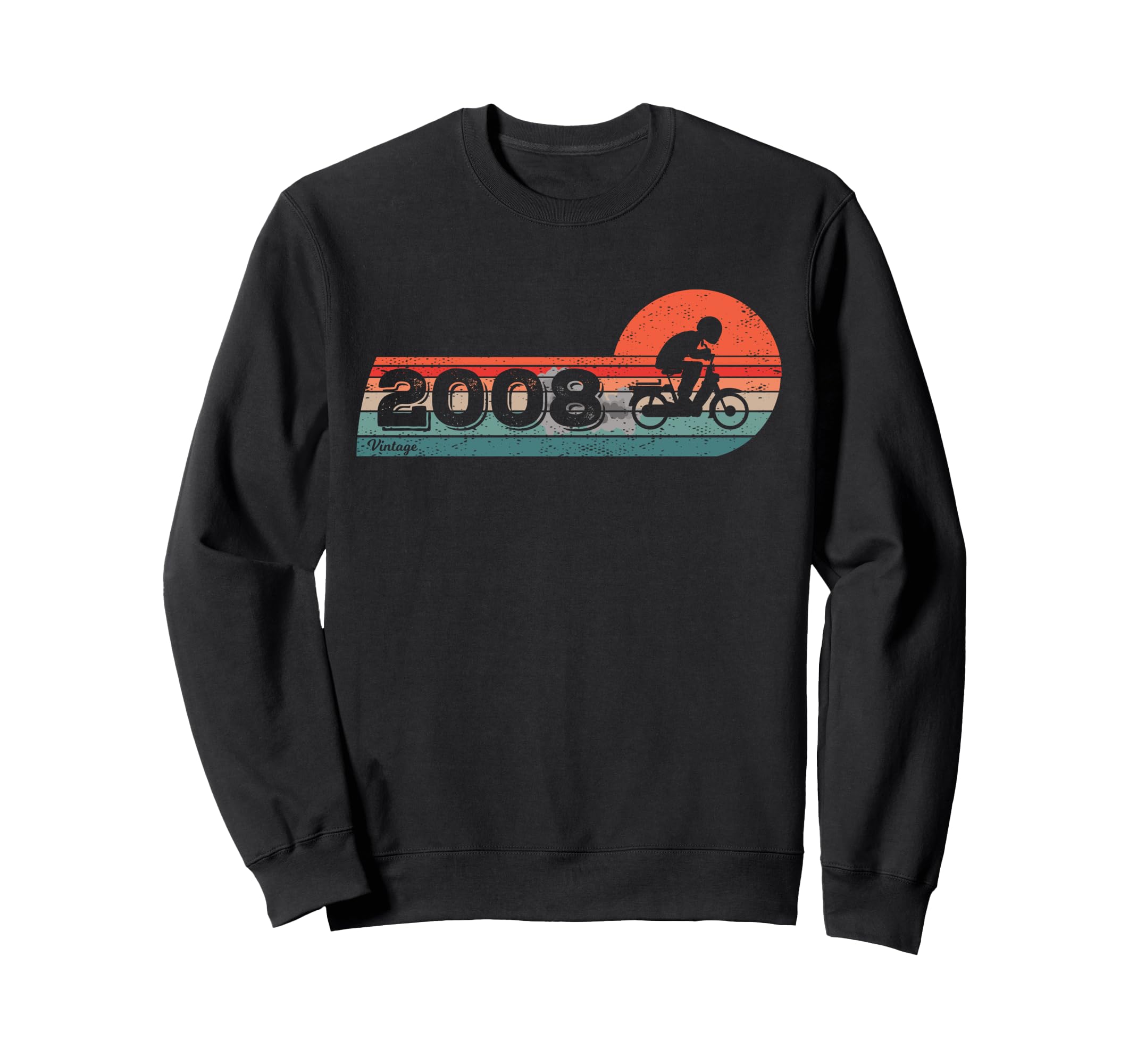 Moped Biker Cyclist 2008 Birthday Sweatshirt - Graphic Print Men Women - T-Shirt, Sweatshirt, Hoodie
