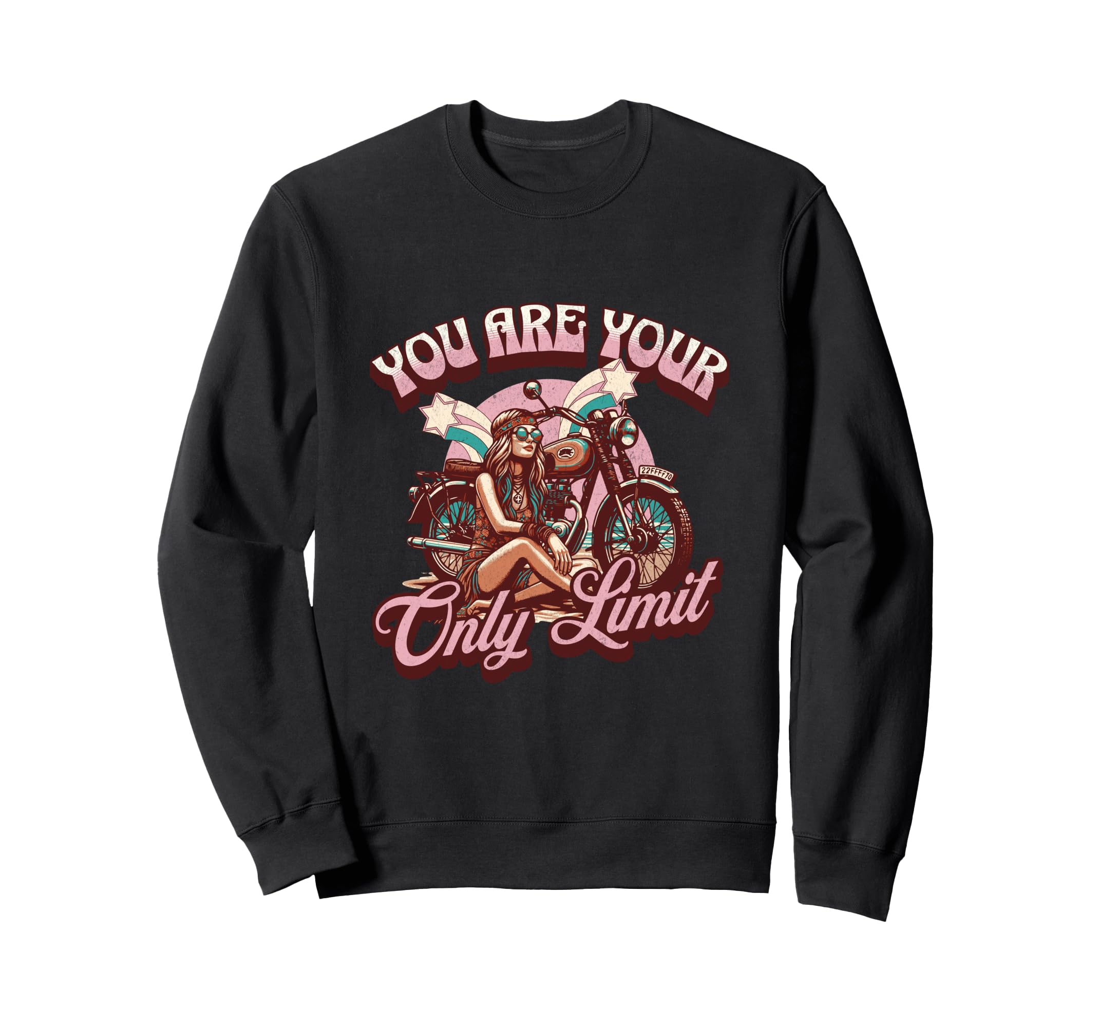 Boho Motorcycle Sweatshirt - Custom Art Print Men Women - T-Shirt, Sweatshirt, Hoodie