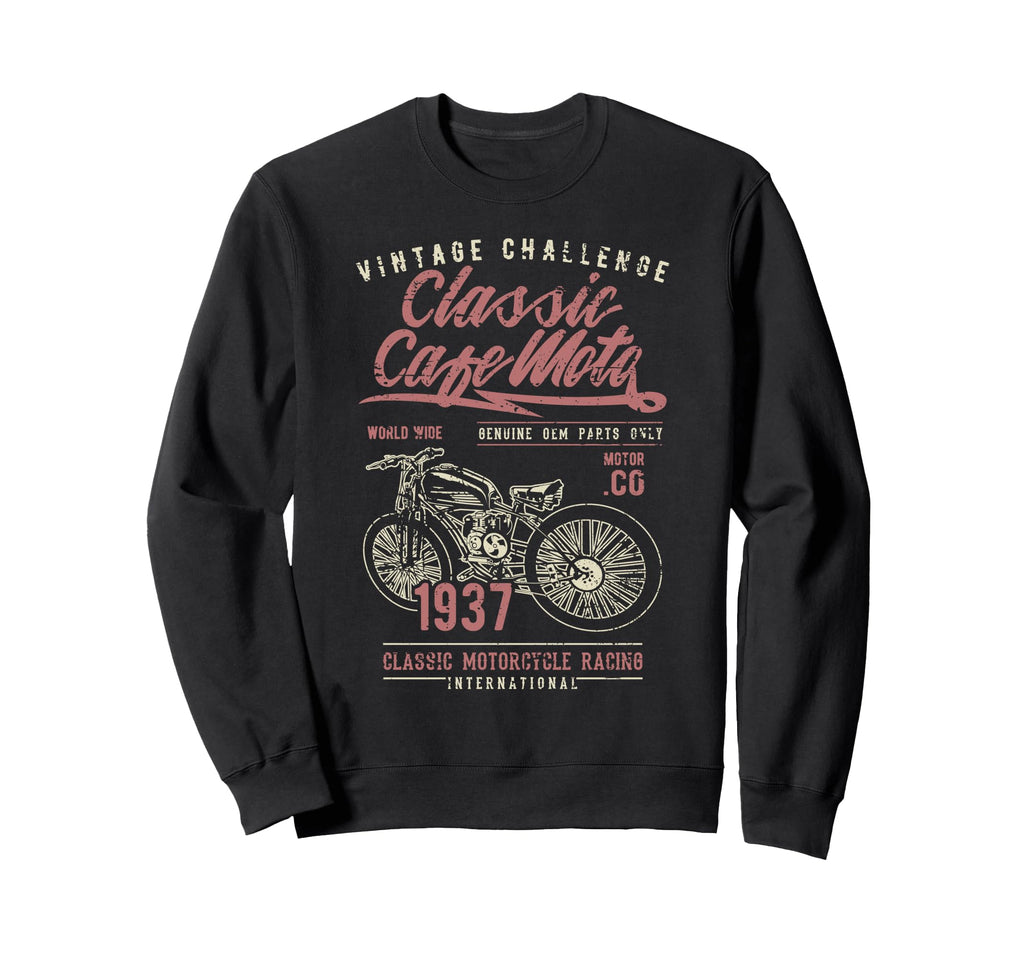 Cafe Racer Motorcycle Distressed Sweatshirt - Minimalist Print for Adults - T-Shirt, Sweatshirt, Hoodie