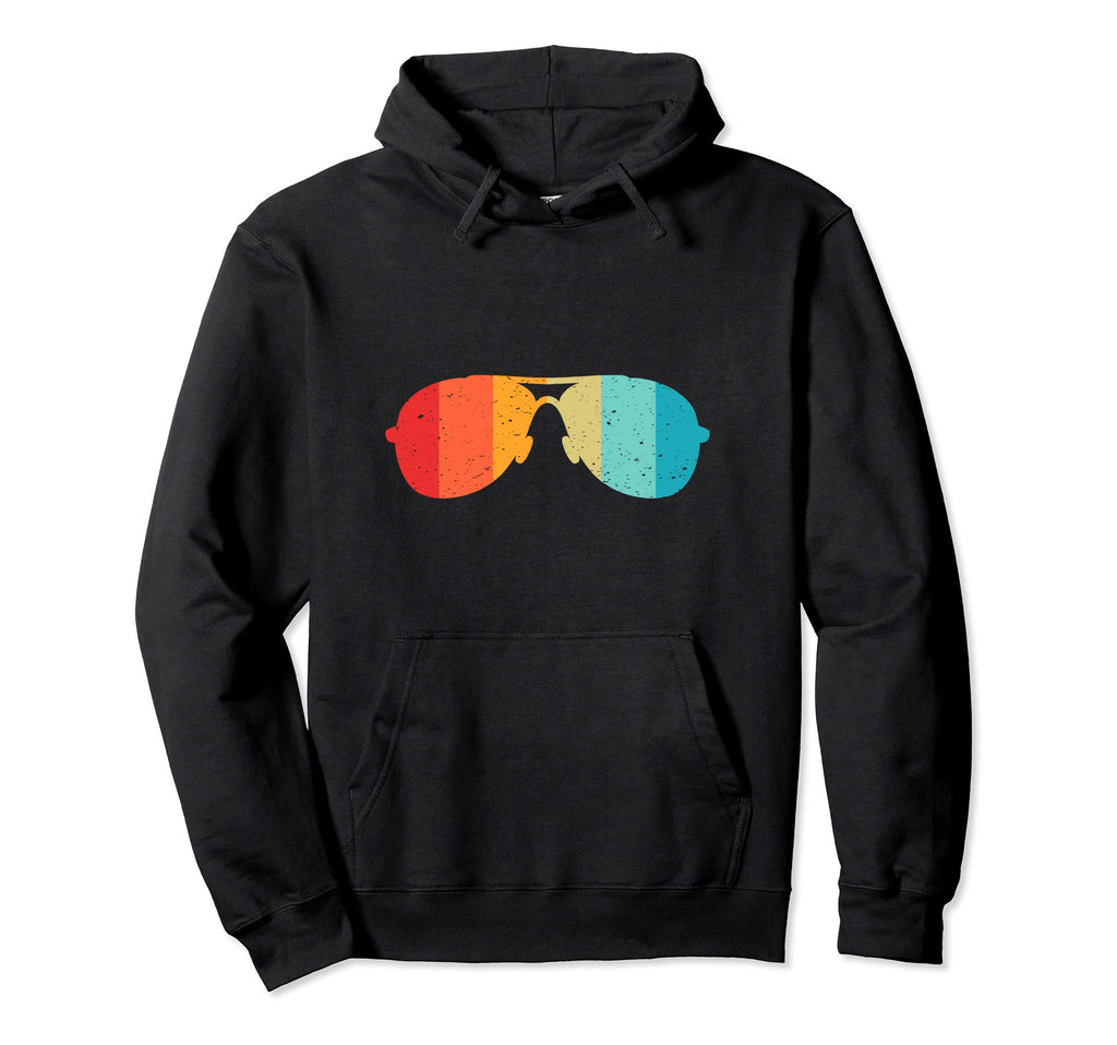 Sunglasses Silhouette 70S 80S Distressed Hoodie - Unique Graphic Unisex - T-Shirt, Sweatshirt, Hoodie