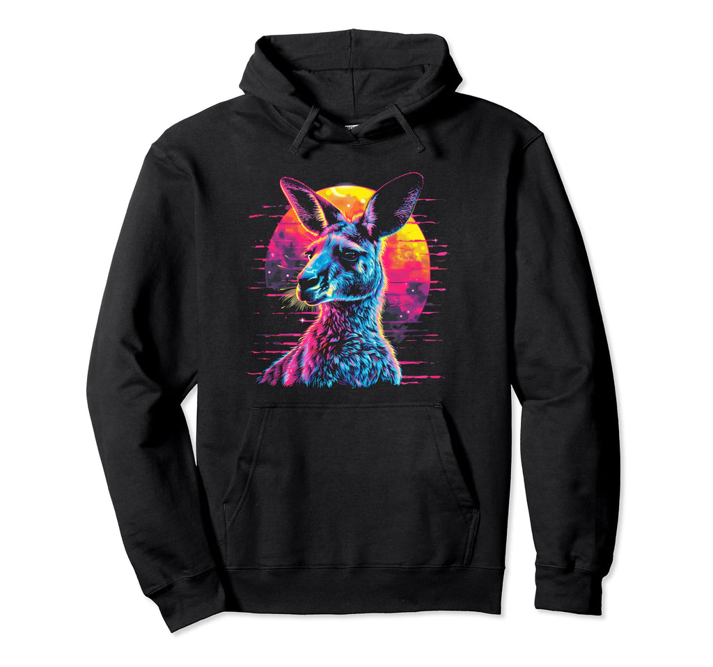 Kangaroo Vaporwave Aesthetic Hoodie - Casual Everyday Wear Men Women - T-Shirt, Sweatshirt, Hoodie