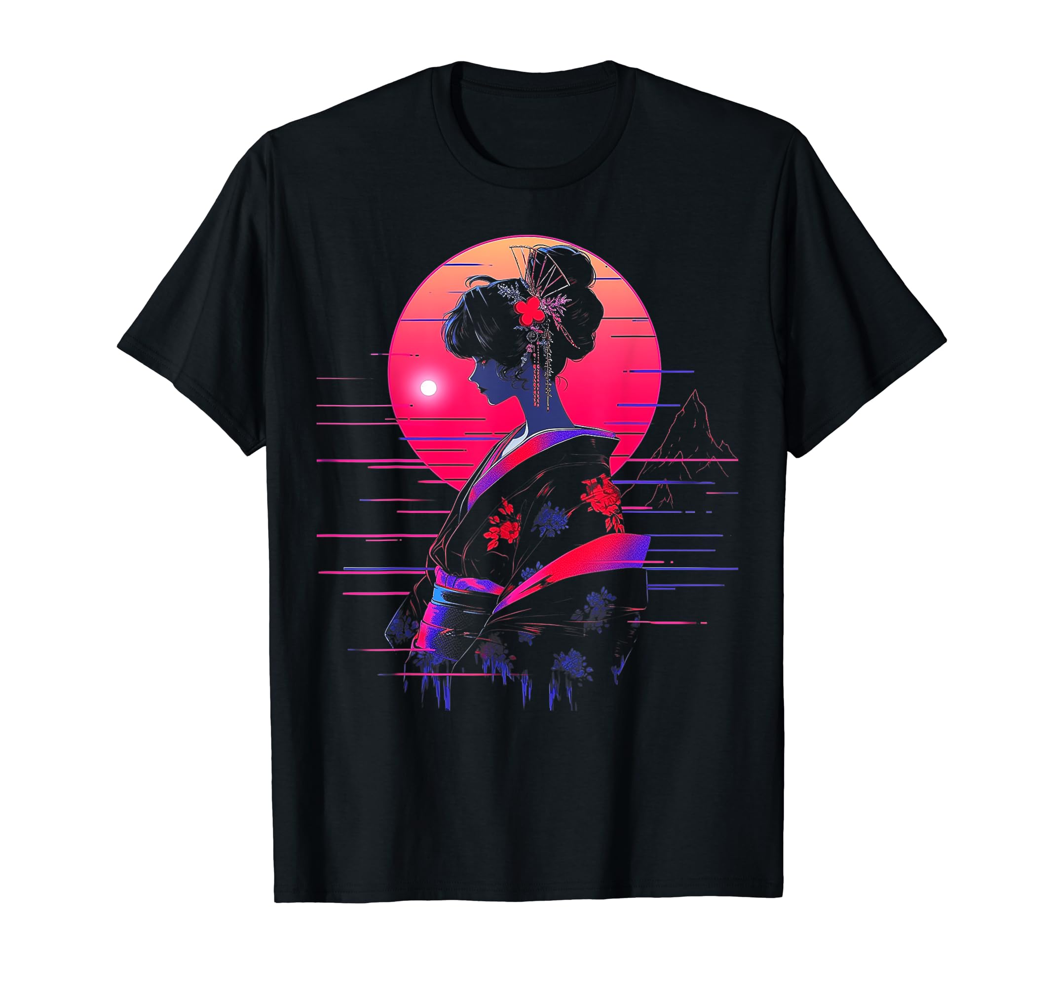 Vaporwave Geisha 80S Synthwave 31 T-Shirt - Novelty Apparel for Adults - T-Shirt, Sweatshirt, Hoodie