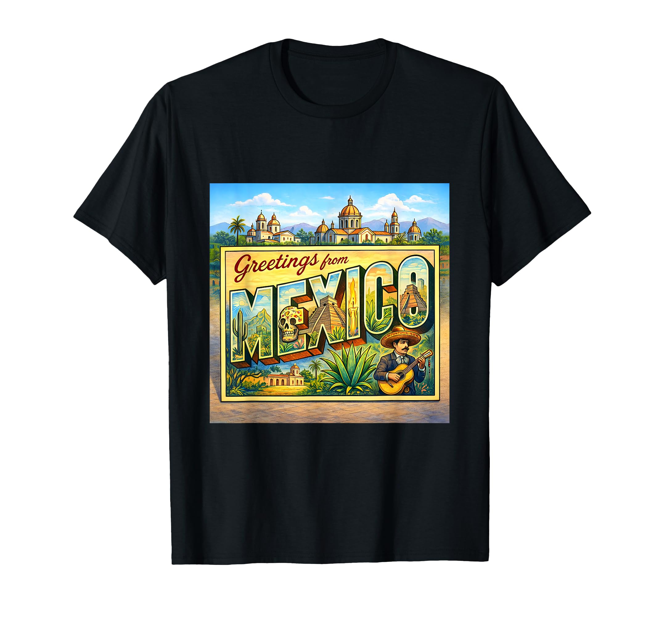 Mexico Travel Postcard T-Shirt - Fun Novelty Design Men Women - T-Shirt, Sweatshirt, Hoodie