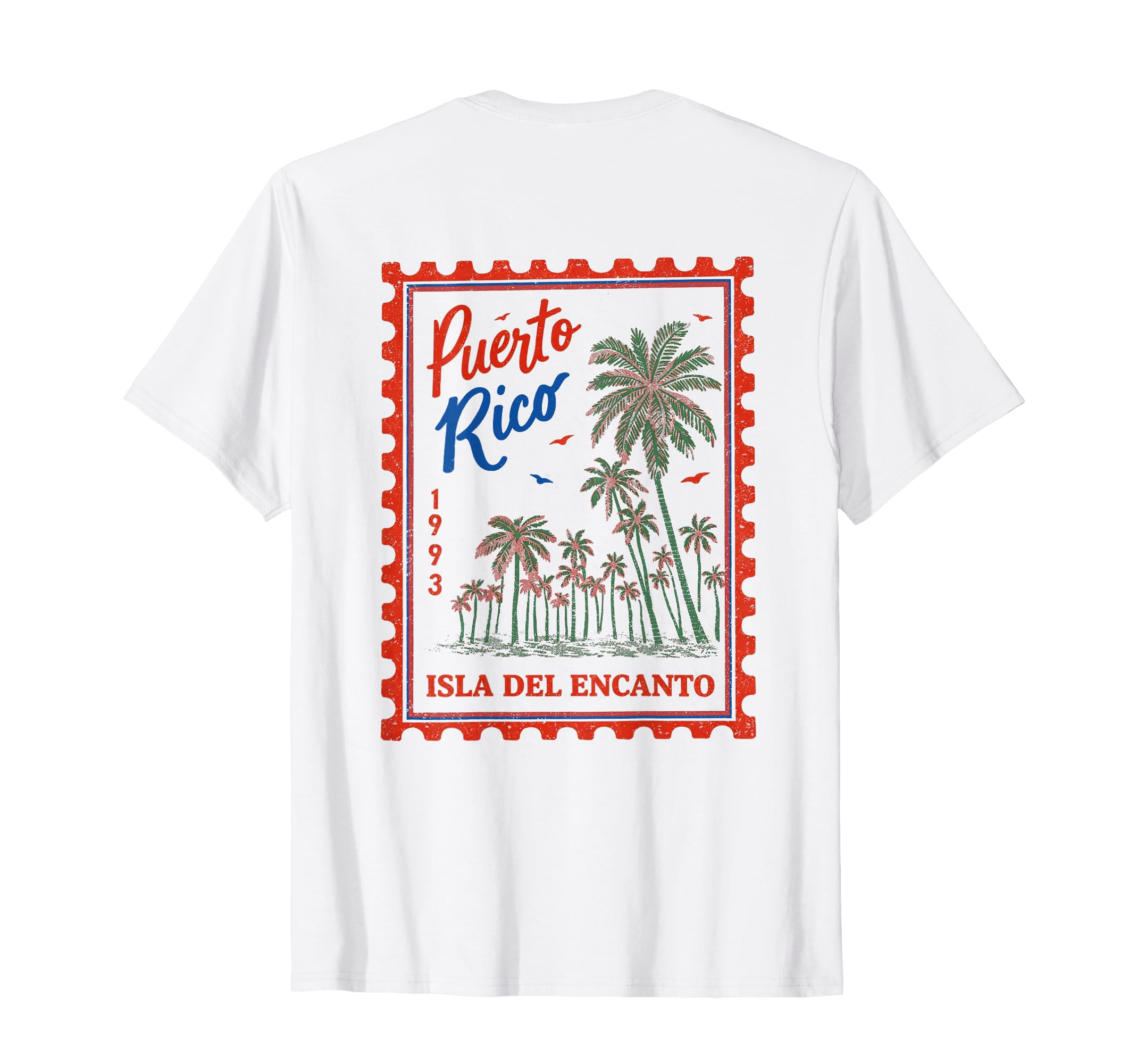 Puerto Rico Postage Stamp Beach Back T-Shirt - Streetwear Style Men Women - T-Shirt, Sweatshirt, Hoodie