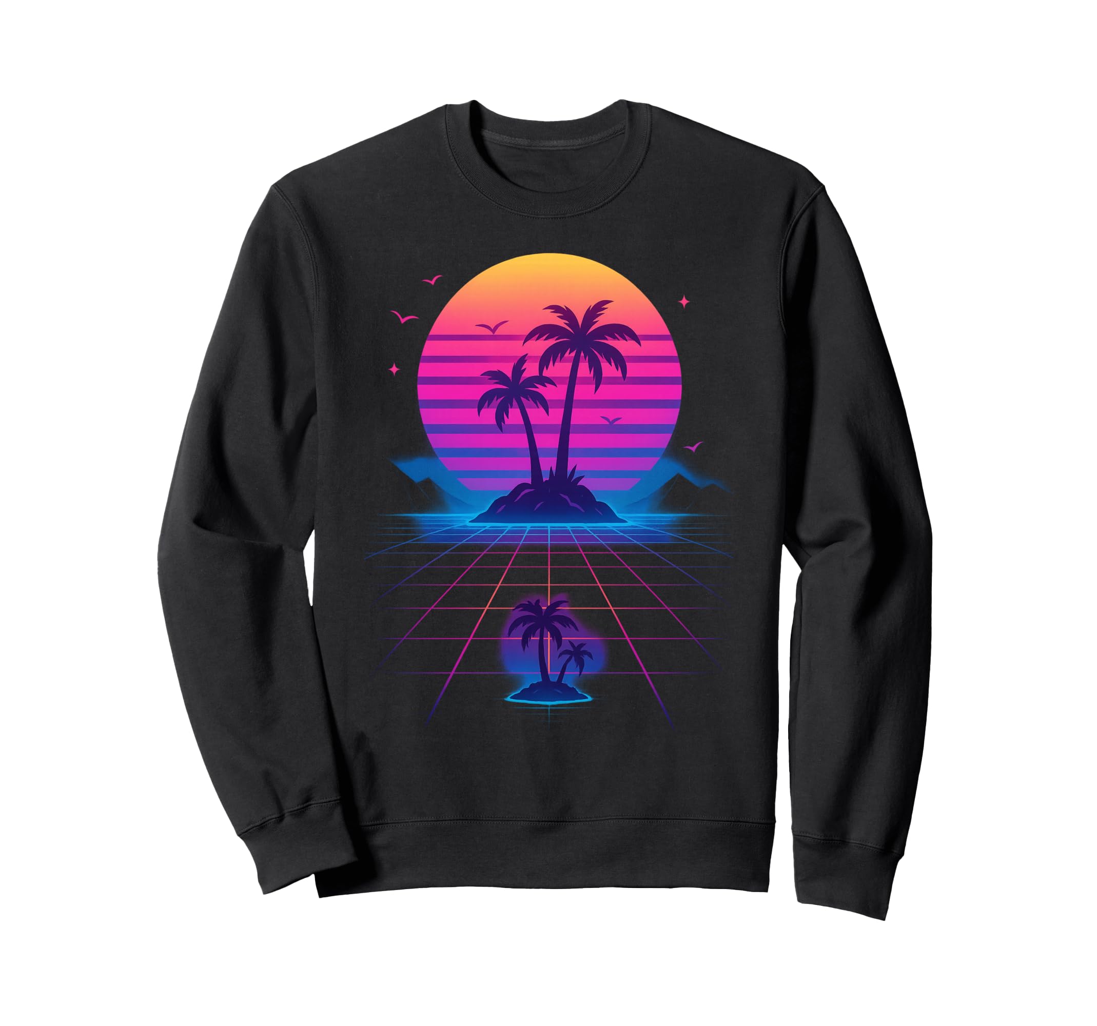 80S Synthwave Sweatshirt - Fun Novelty Design for Adults - T-Shirt, Sweatshirt, Hoodie