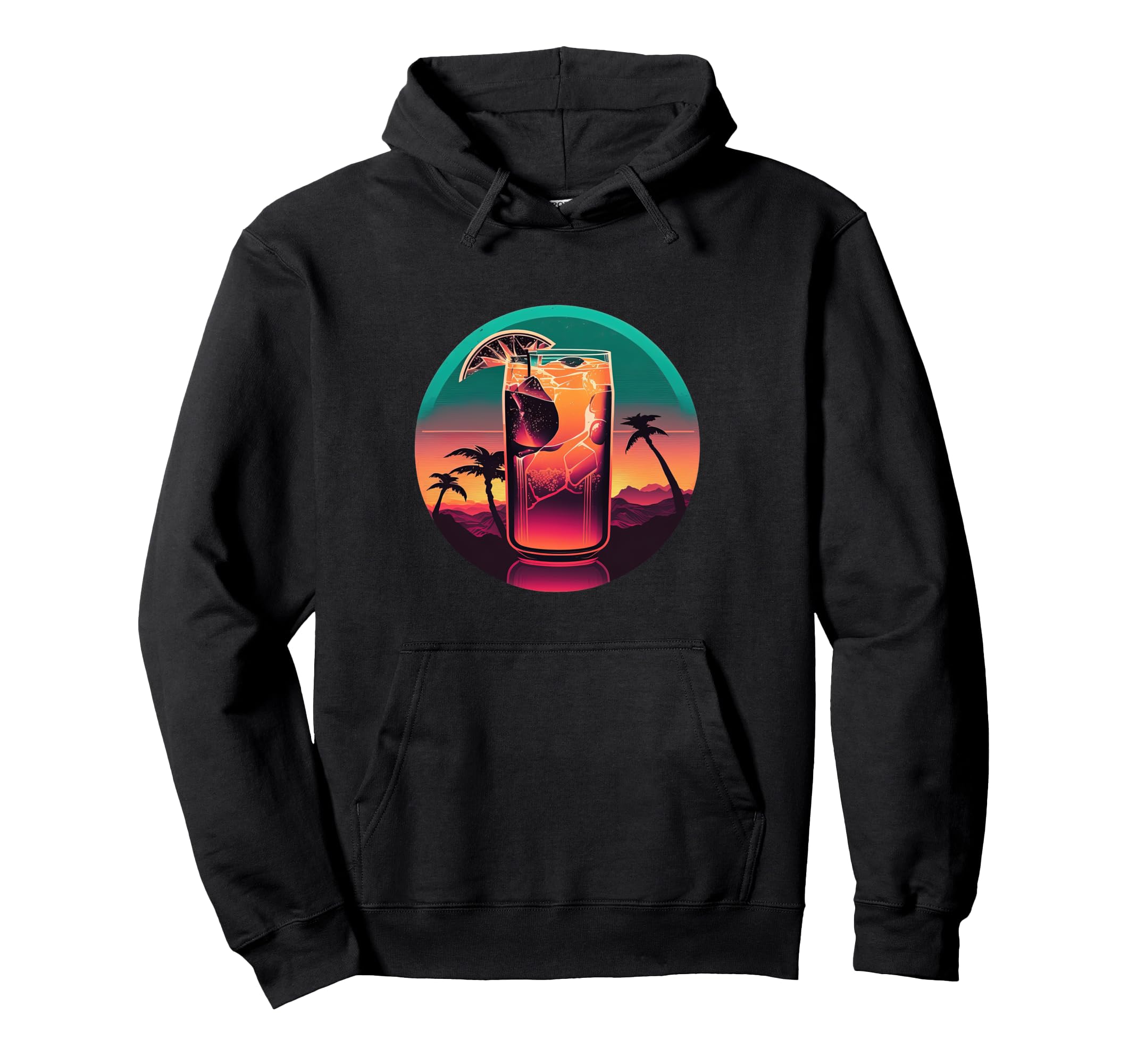 Iced Tea Synthwave 80S Retrowave Hoodie - Novelty Apparel Men Women - T-Shirt, Sweatshirt, Hoodie