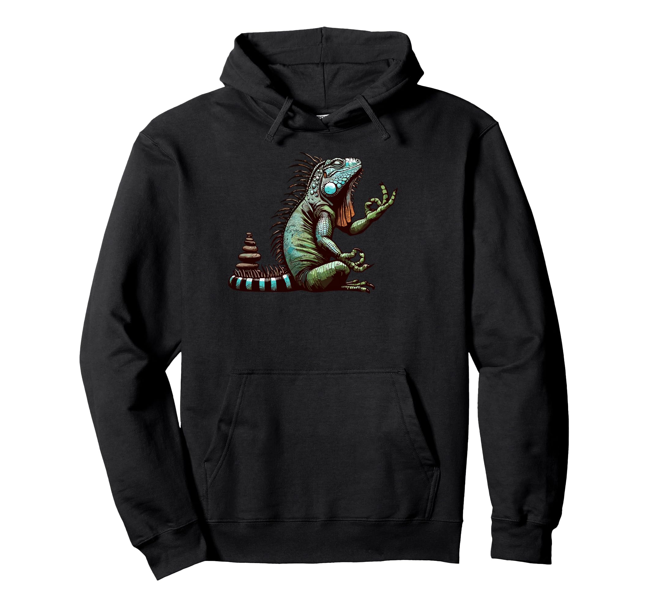 Meditation Iguana Yoga Pose Relaxing Hoodie - Streetwear Style for Adults - T-Shirt, Sweatshirt, Hoodie