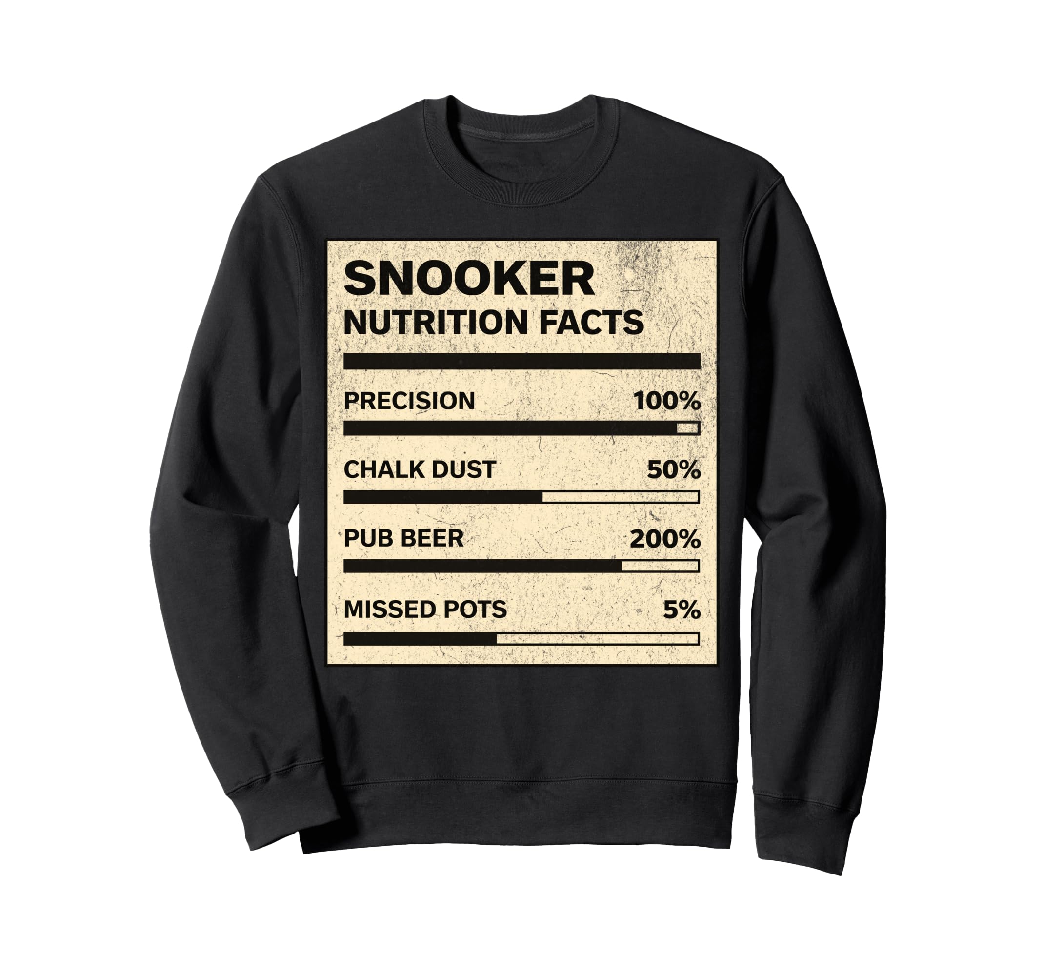 Snooker Nutrition Facts Funny Sweatshirt - Aesthetic Graphic for Adults - T-Shirt, Sweatshirt, Hoodie