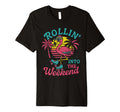 Funny Roller Skating Flamingo 80S T-Shirt - Fun Novelty Design Men Women - T-Shirt, Sweatshirt, Hoodie