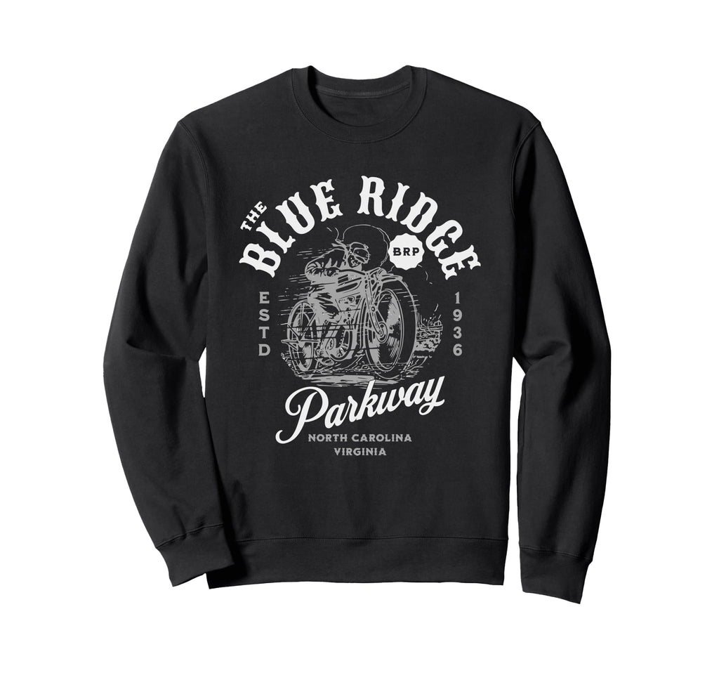 Blue Ridge Parkway Motorcycle Sweatshirt - Fun Novelty Design Men Women - T-Shirt, Sweatshirt, Hoodie