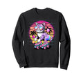 Synthwave Cat Roller Skates 80S Sweatshirt - Novelty Apparel Men Women - T-Shirt, Sweatshirt, Hoodie