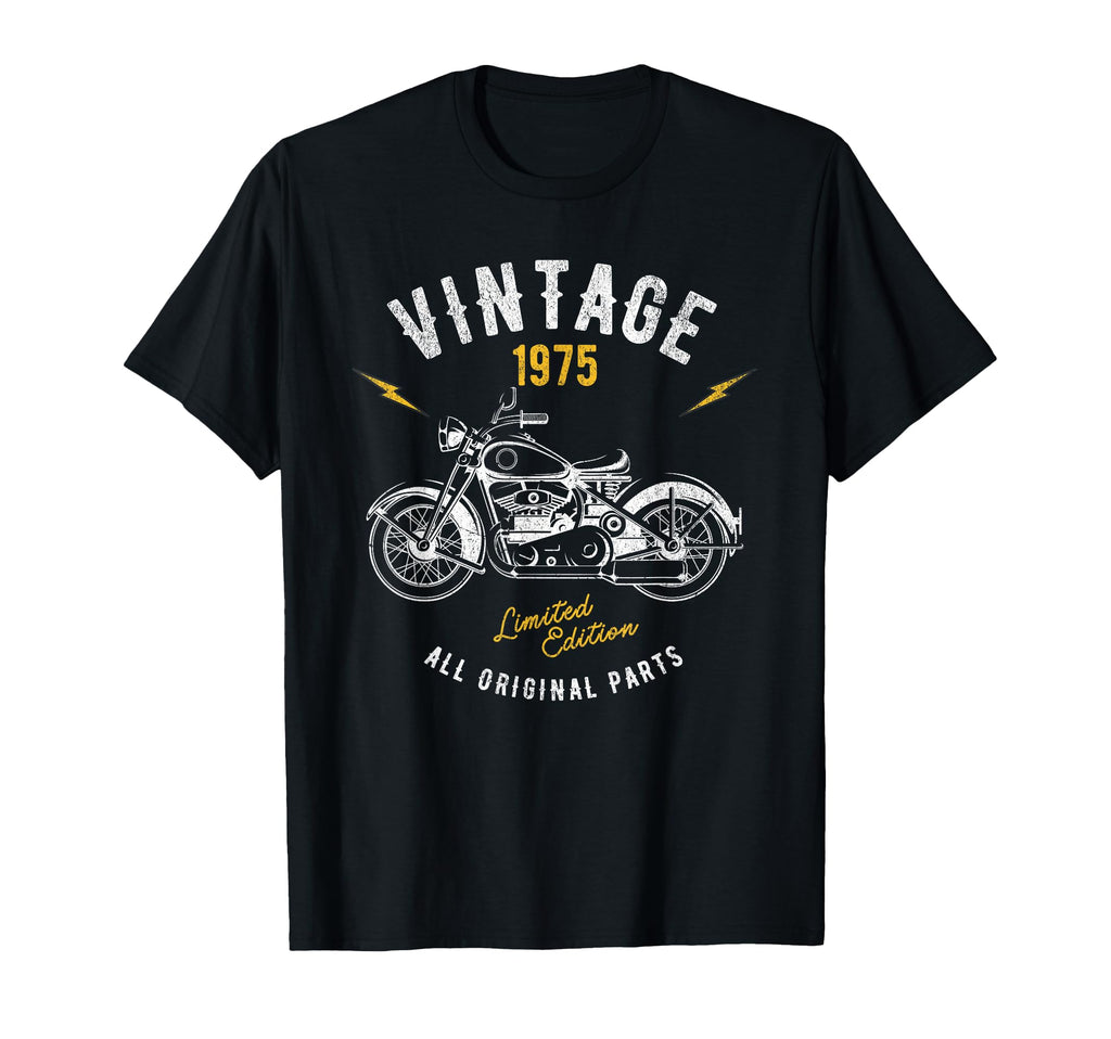 1975 Motorcycle Biker Fiftieth T-Shirt - Custom Art Print Men Women - T-Shirt, Sweatshirt, Hoodie