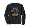 Funny Motorcycle Helmet Black Sweatshirt - Custom Art Print Men Women - T-Shirt, Sweatshirt, Hoodie
