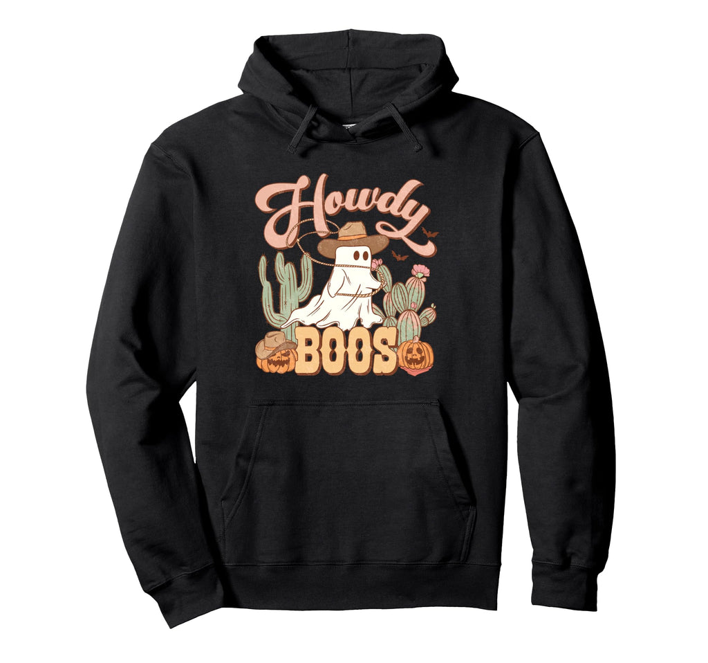 Western Ghost Halloween Howdy Boos Hoodie - Graphic Print Men Women - T-Shirt, Sweatshirt, Hoodie