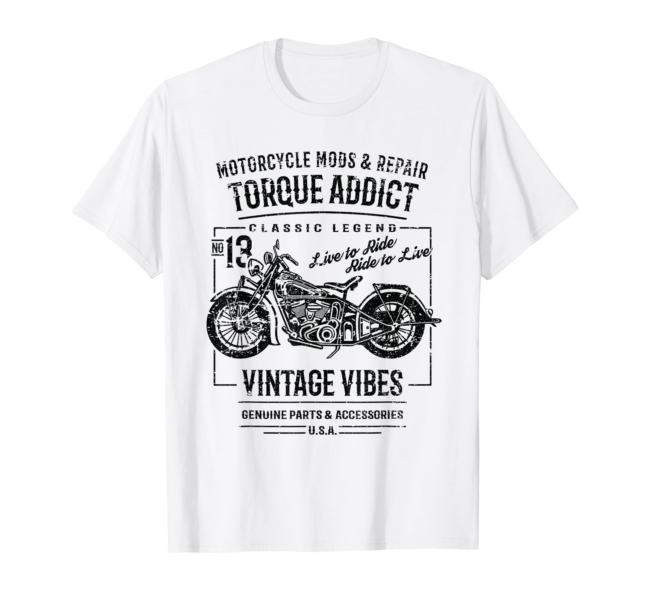 Motorcycle Distressed T-Shirt - Graphic Print Men Women - T-Shirt, Sweatshirt, Hoodie