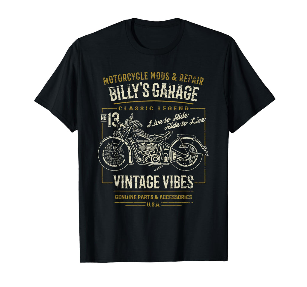 Billys Garage Motorcycle T-Shirt - Minimalist Print Men Women - T-Shirt, Sweatshirt, Hoodie