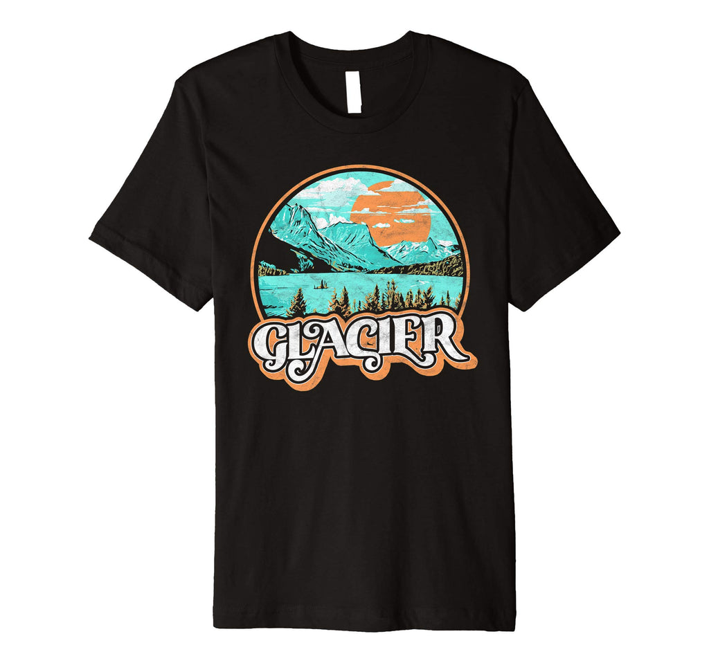Glacier National Park Distressed T-Shirt - Minimalist Print for Adults - T-Shirt, Sweatshirt, Hoodie