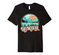 Glacier National Park Distressed T-Shirt - Minimalist Print for Adults - T-Shirt, Sweatshirt, Hoodie