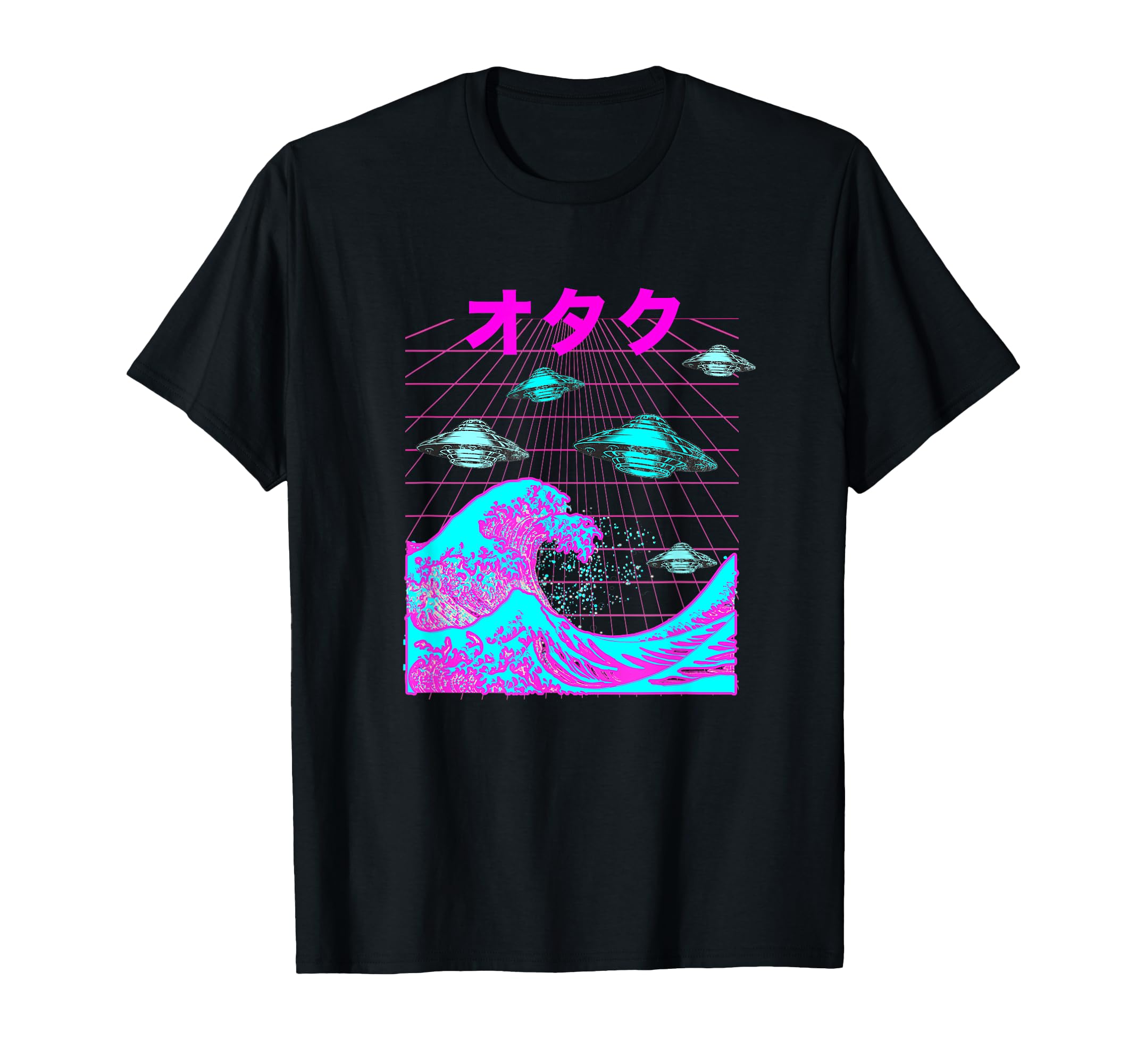 Japanese Wave Ufo Vaporwave Otaku T-Shirt - Novelty Apparel for Adults - T-Shirt, Sweatshirt, Hoodie