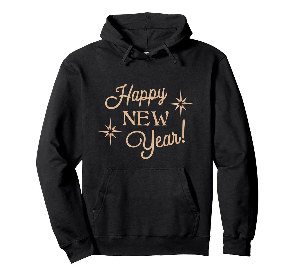Happy New Year Eve Typography Hoodie - Aesthetic Graphic for Adults - T-Shirt, Sweatshirt, Hoodie