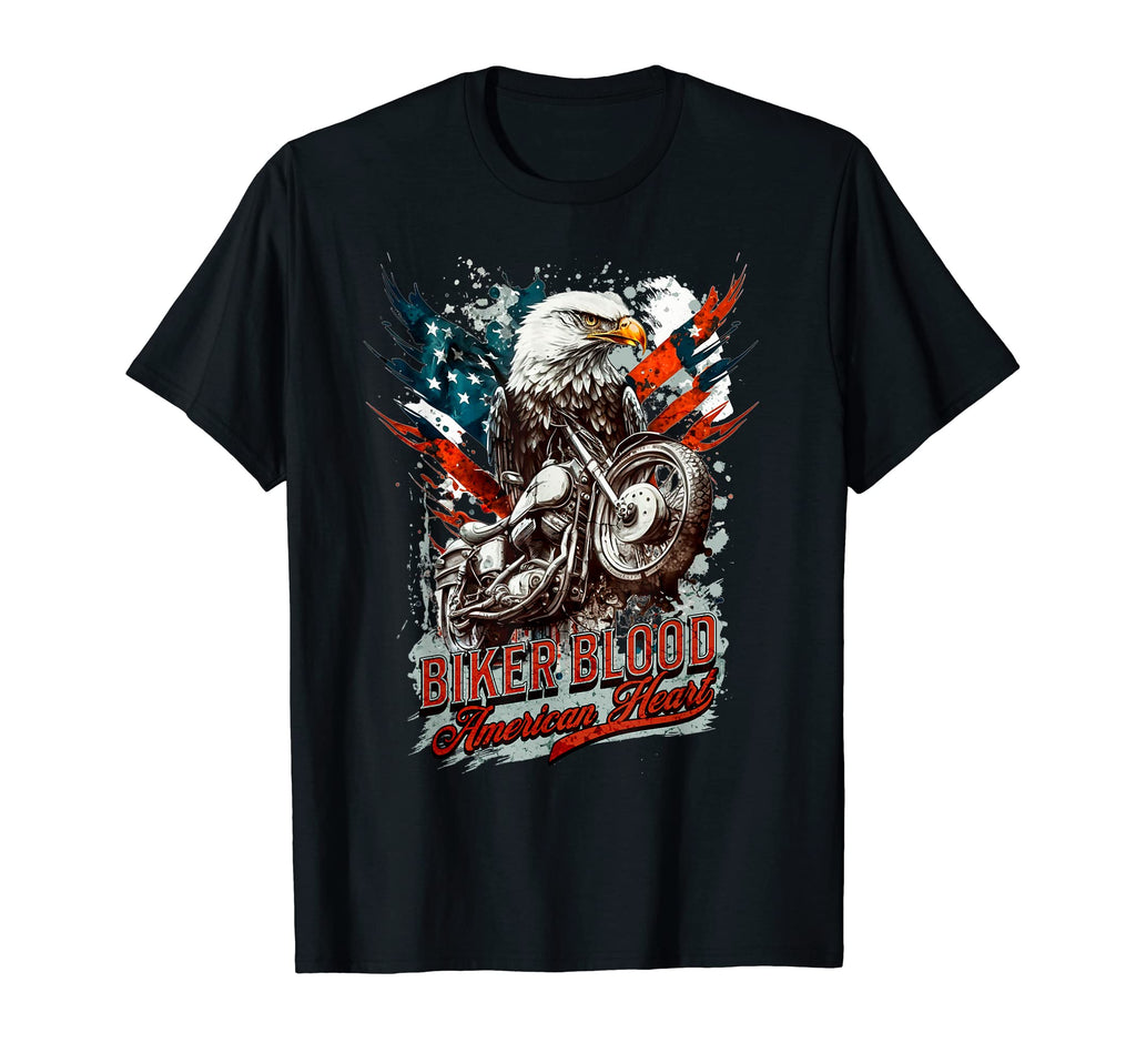 Patriotic Old Biker American Us Flag T-Shirt - Unique Graphic Unisex - T-Shirt, Sweatshirt, Hoodie
