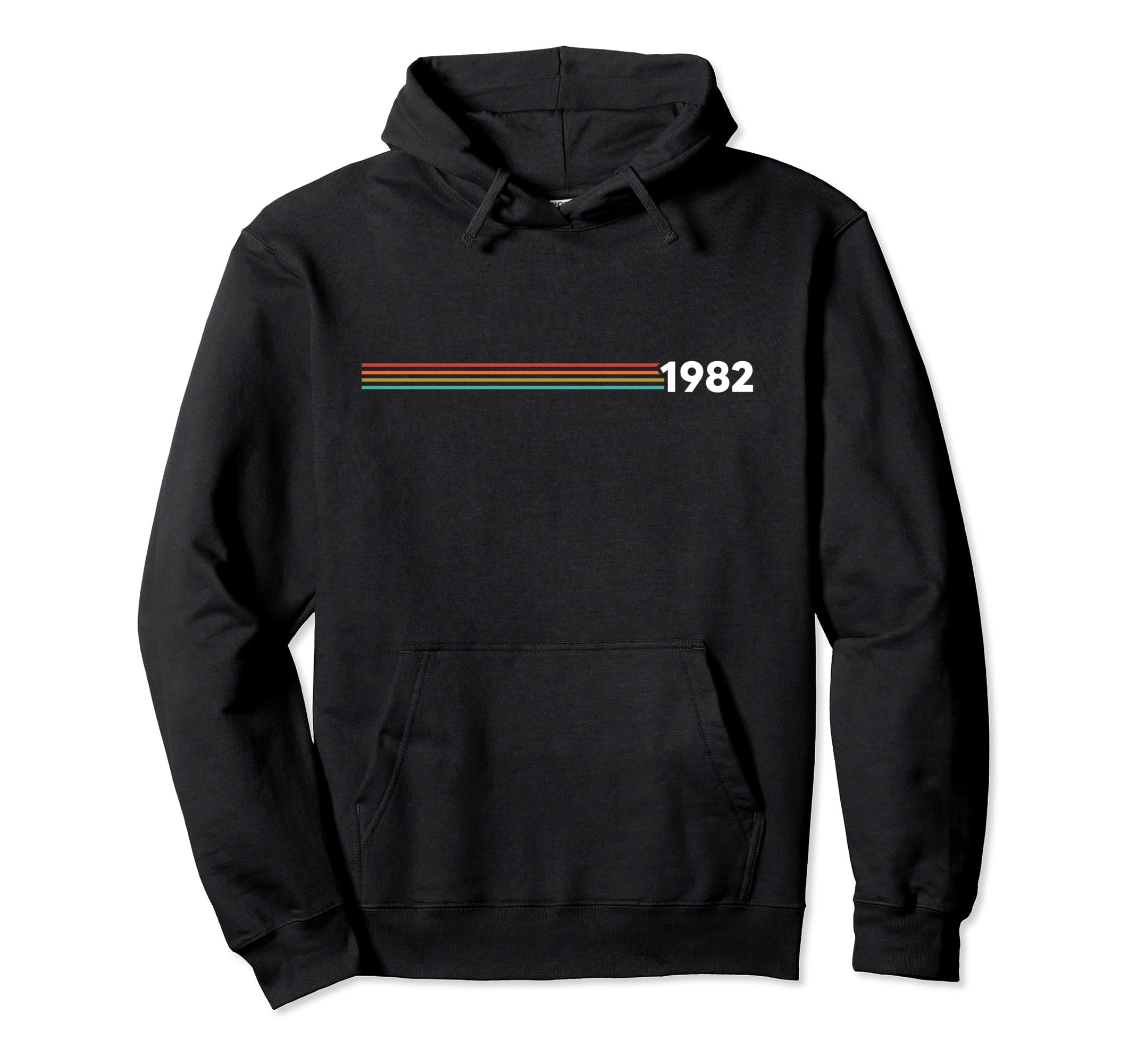 1982 Years Stripe 70S Birthday Hoodie - Unique Graphic Men Women - T-Shirt, Sweatshirt, Hoodie