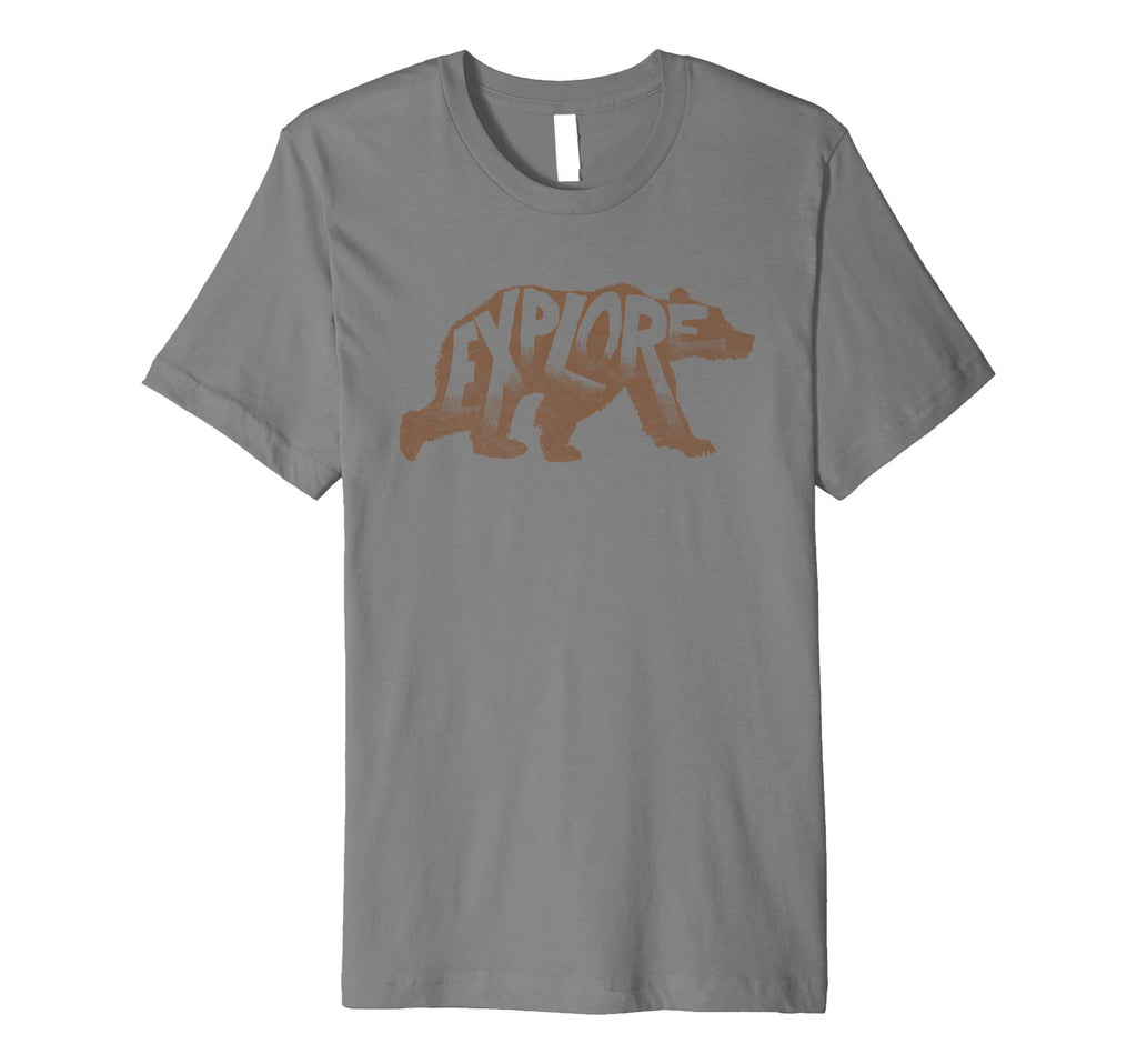 Explore Bear Typography Outdoors T-Shirt - Custom Art Print for Adults - T-Shirt, Sweatshirt, Hoodie