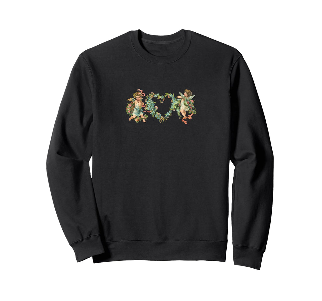 Cherubs Angels Heart Florals Sweatshirt - Custom Art Print for Adults - T-Shirt, Sweatshirt, Hoodie