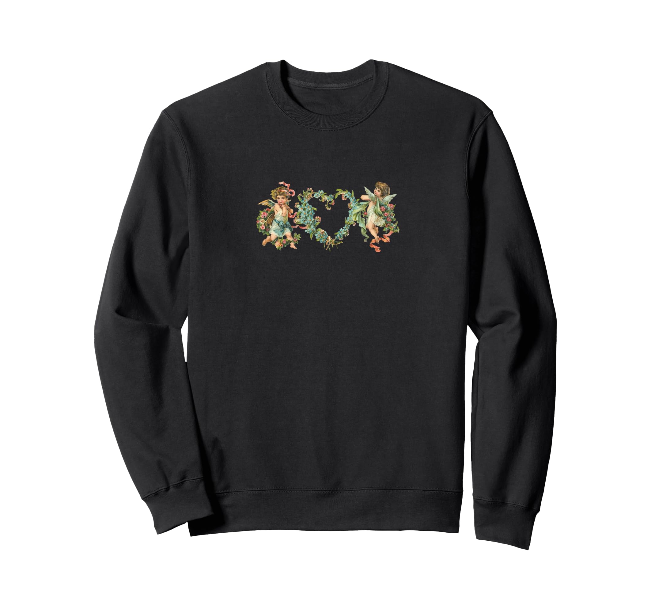 Cherubs Angels Heart Florals Sweatshirt - Custom Art Print for Adults - T-Shirt, Sweatshirt, Hoodie