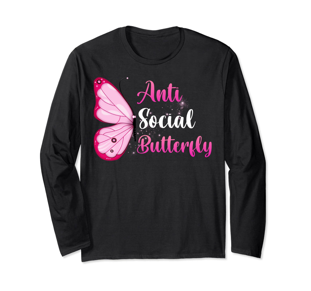 Anti Social Butterfly Butterflies Quiet Hoodie - Novelty Apparel Men Women - T-Shirt, Sweatshirt, Hoodie