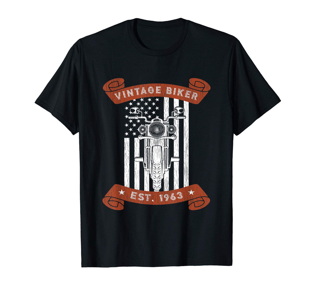 Biker Est 1963 Motorcycle Birthday T-Shirt - Fun Novelty Design for Adults - T-Shirt, Sweatshirt, Hoodie