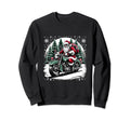 Santa Riding Motorcycle Biker Sweatshirt - Minimalist Print for Adults - T-Shirt, Sweatshirt, Hoodie