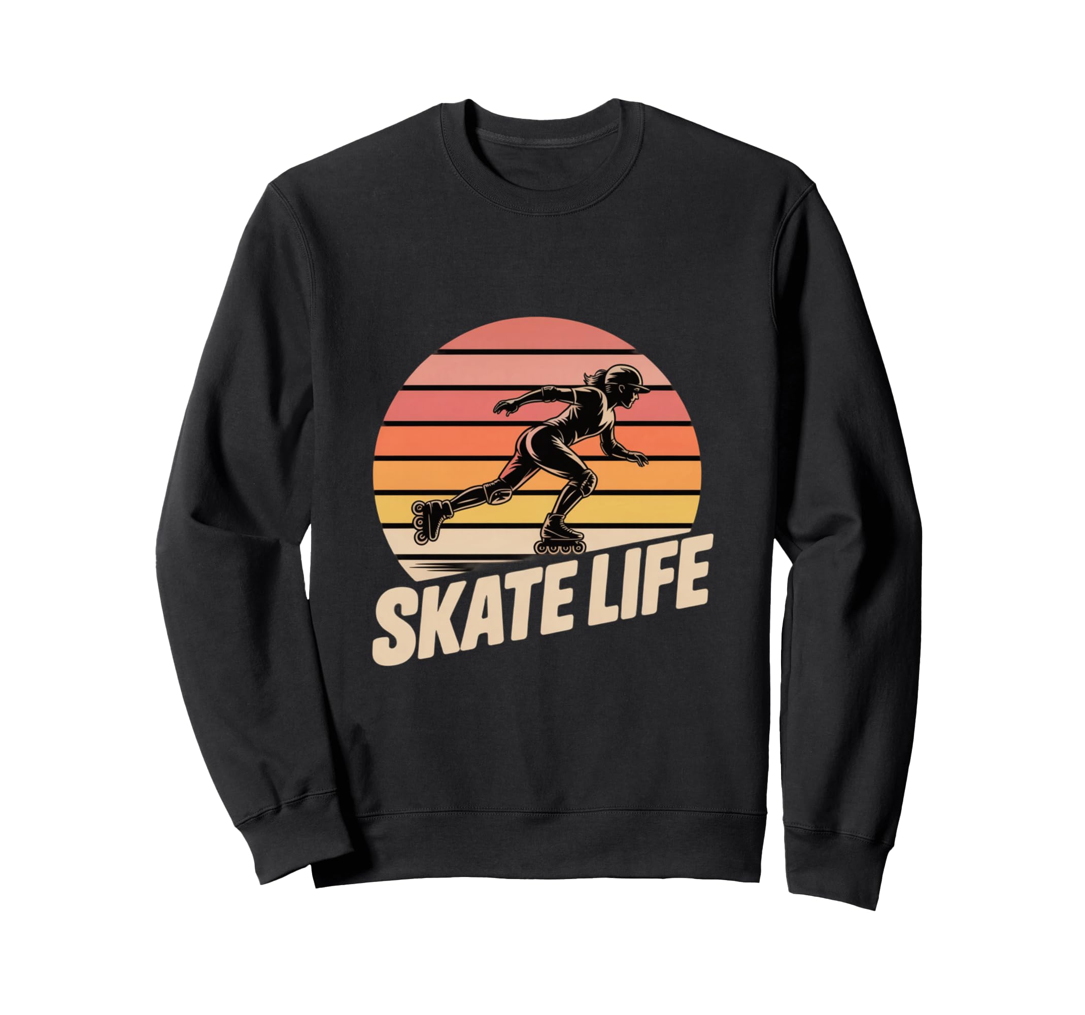 Skate Life Inline Skater Sunset Sweatshirt - Graphic Print Unisex - T-Shirt, Sweatshirt, Hoodie