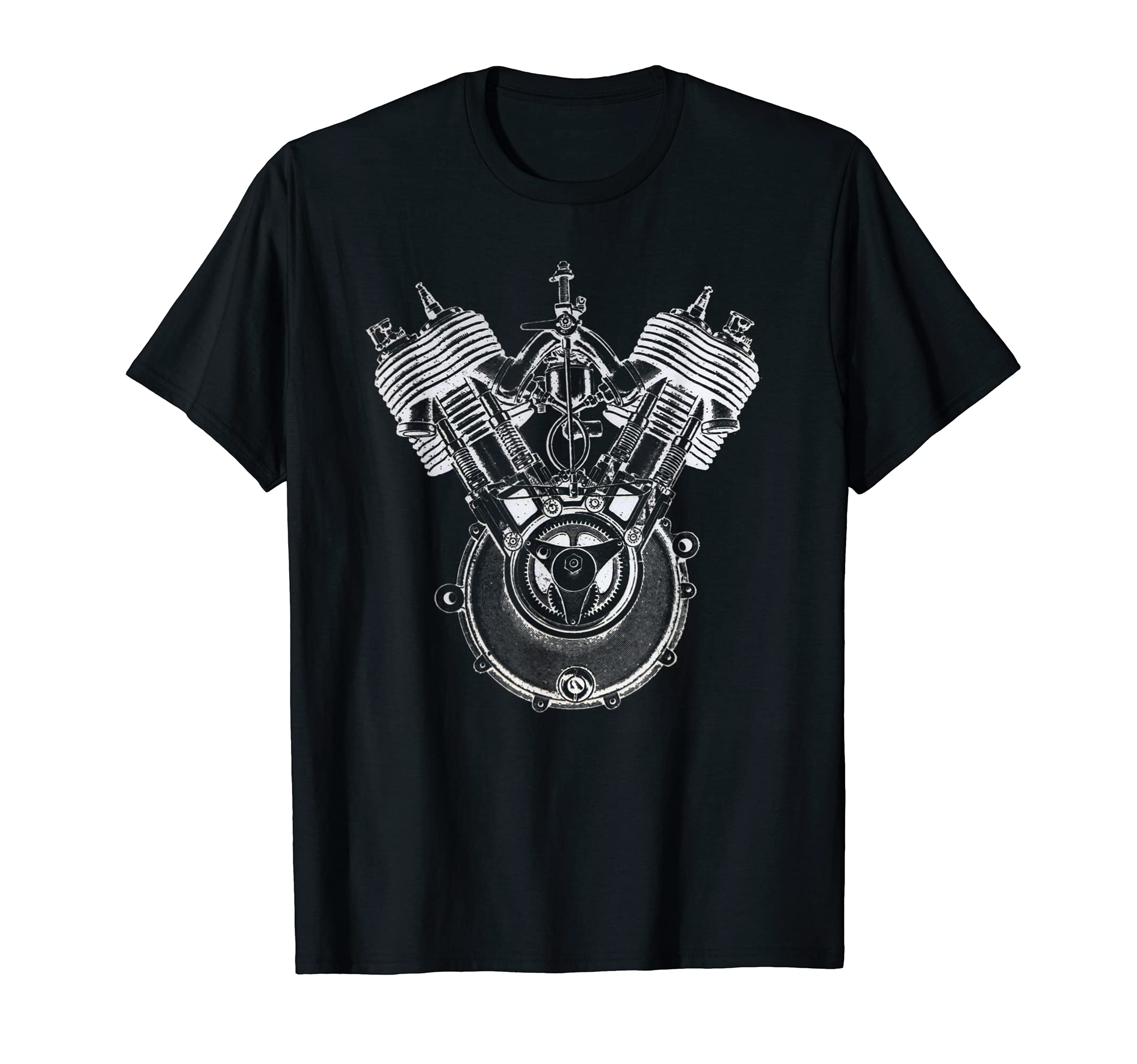 Antique I J V Twin Motorcycle Engine T-Shirt - Novelty Apparel Men Women - T-Shirt, Sweatshirt, Hoodie