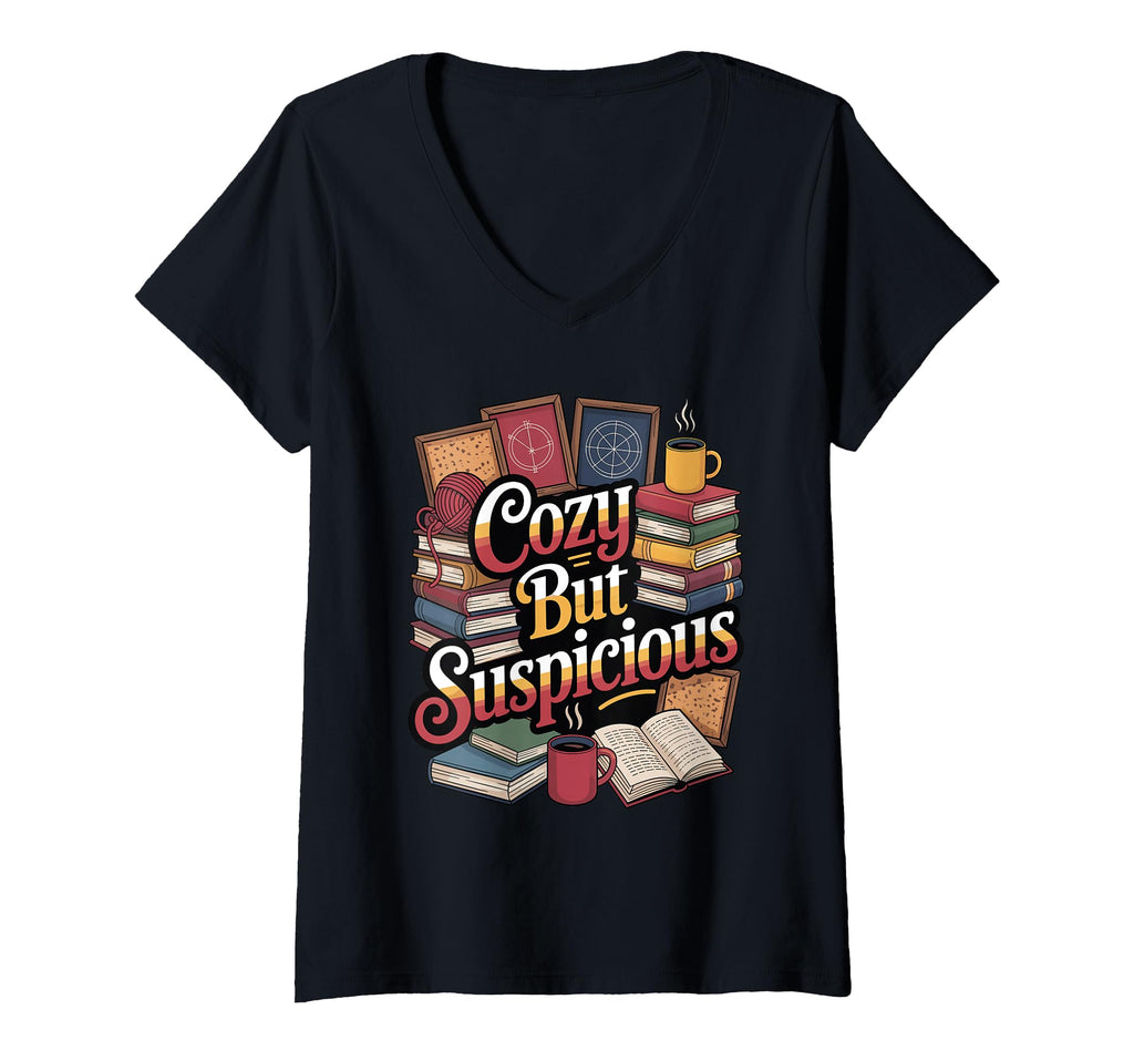 Womens Cozy But Suspicious Funny True T-Shirt - Custom Art Print Unisex - T-Shirt, Sweatshirt, Hoodie