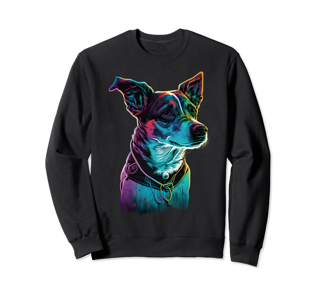 Jack Russell Terrier 80S Synthwave Sweatshirt - Graphic Print Unisex - T-Shirt, Sweatshirt, Hoodie