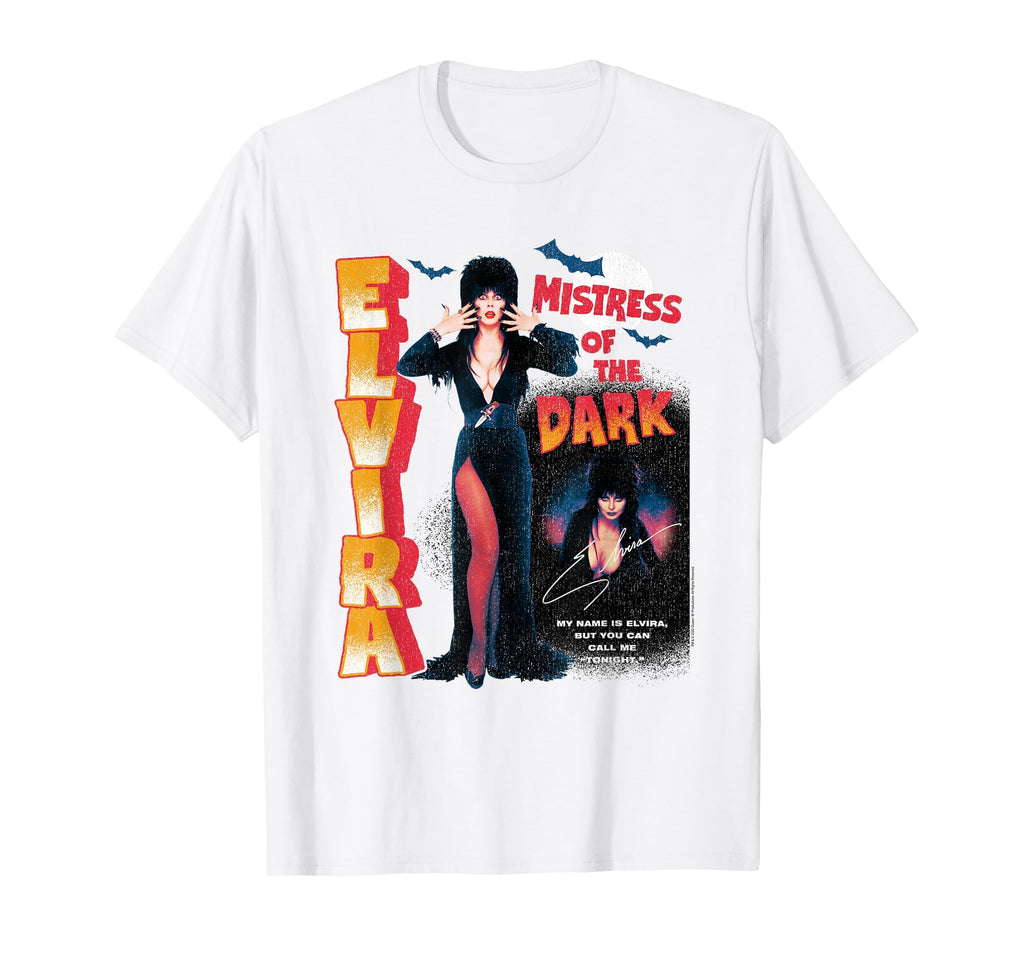 Elvira Mistress Dark Pin Up T-Shirt - Novelty Apparel for Adults - T-Shirt, Sweatshirt, Hoodie