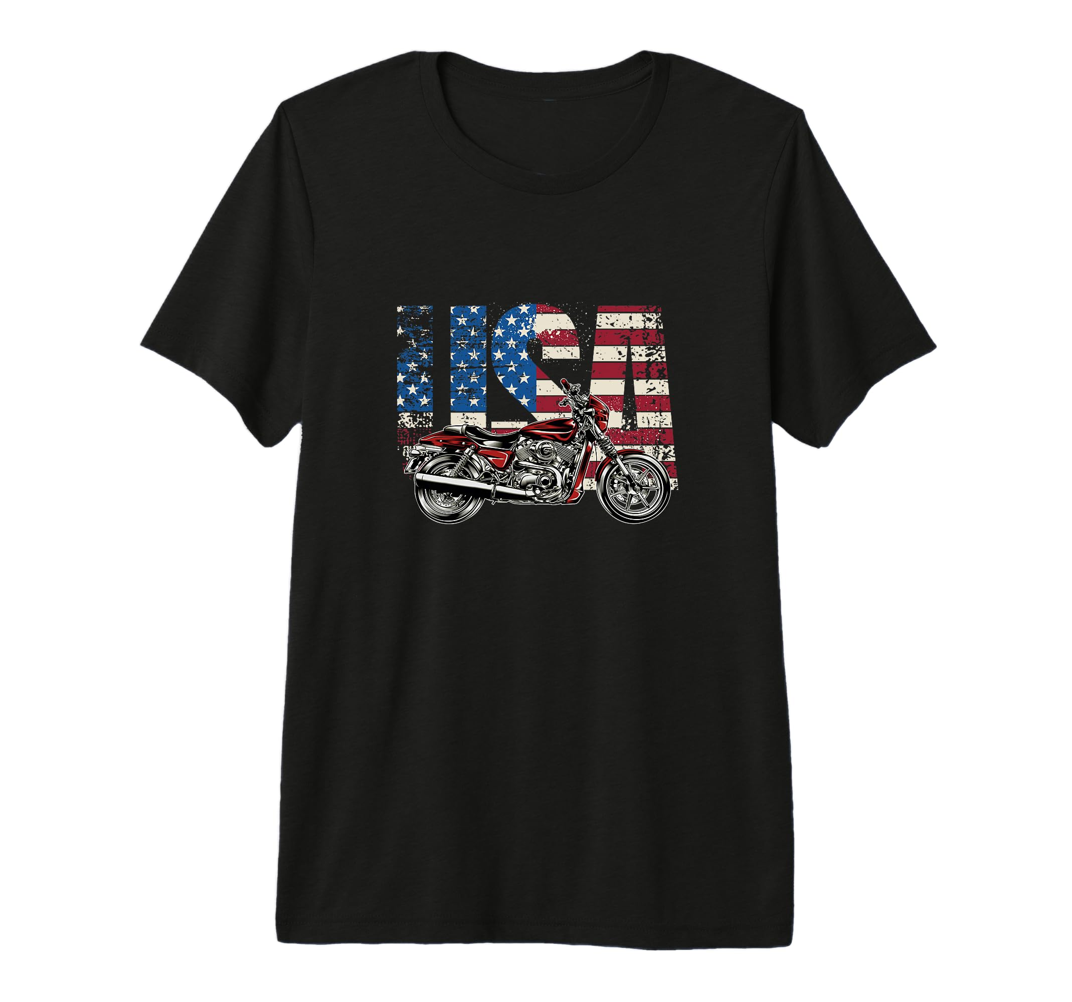 Motorcycle Usa Motorcycle Tri Blend T-Shirt - Graphic Print for Adults - T-Shirt, Sweatshirt, Hoodie