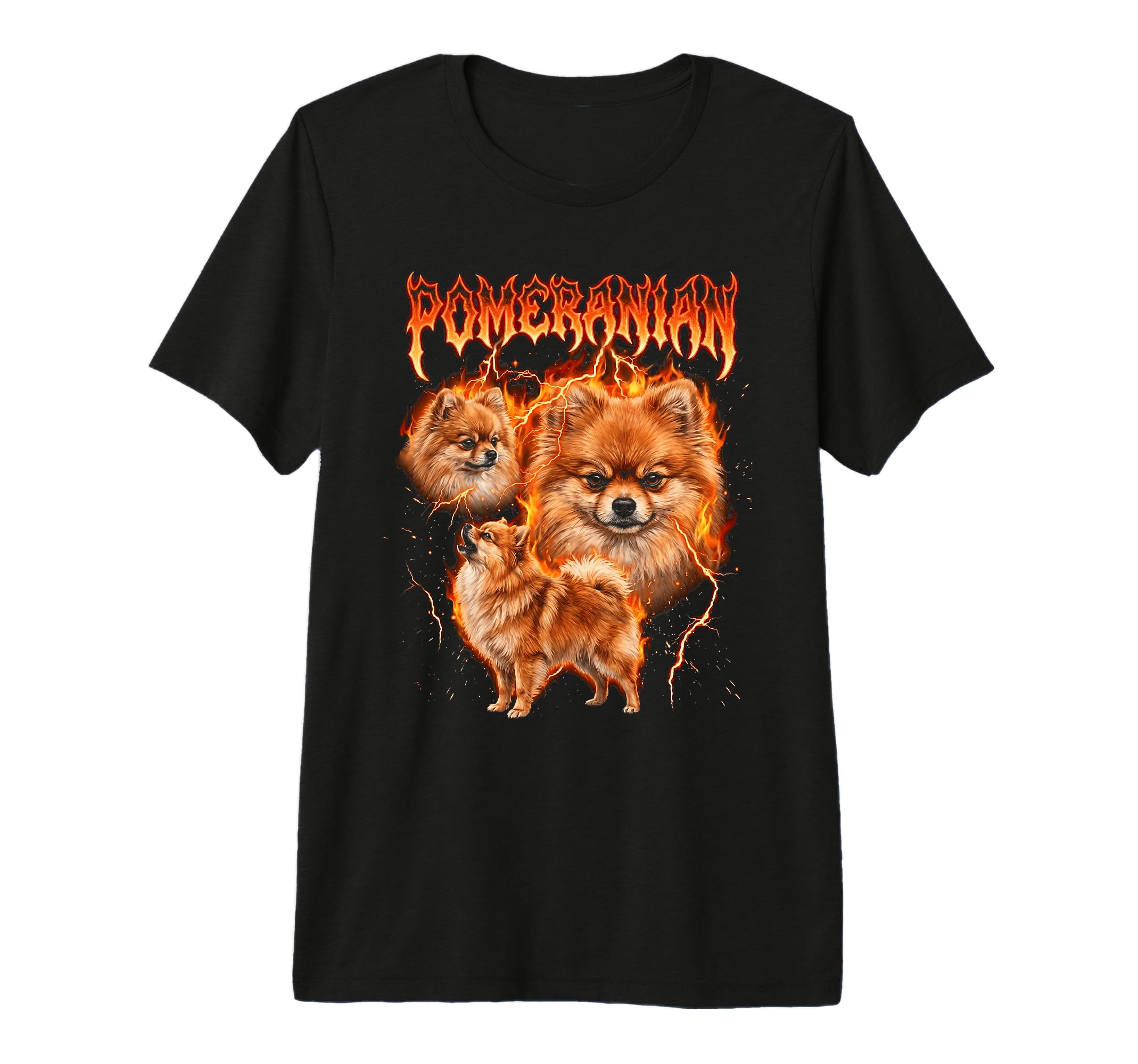 Pomeranian 80S 90S Heavy Metal T-Shirt - Fun Novelty Design Men Women - T-Shirt, Sweatshirt, Hoodie