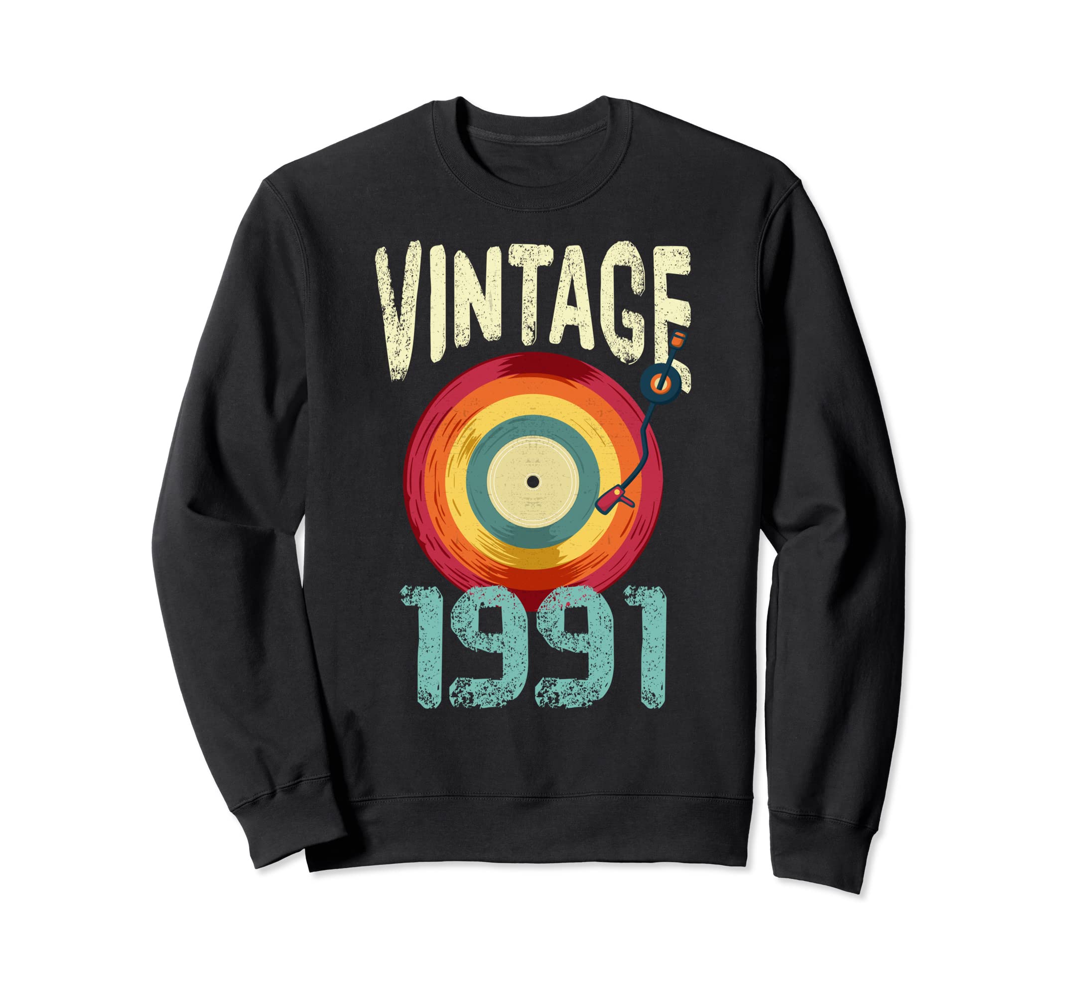 1991 Vinyl Phonograph Record Player Sweatshirt - Graphic Print Men Women - T-Shirt, Sweatshirt, Hoodie