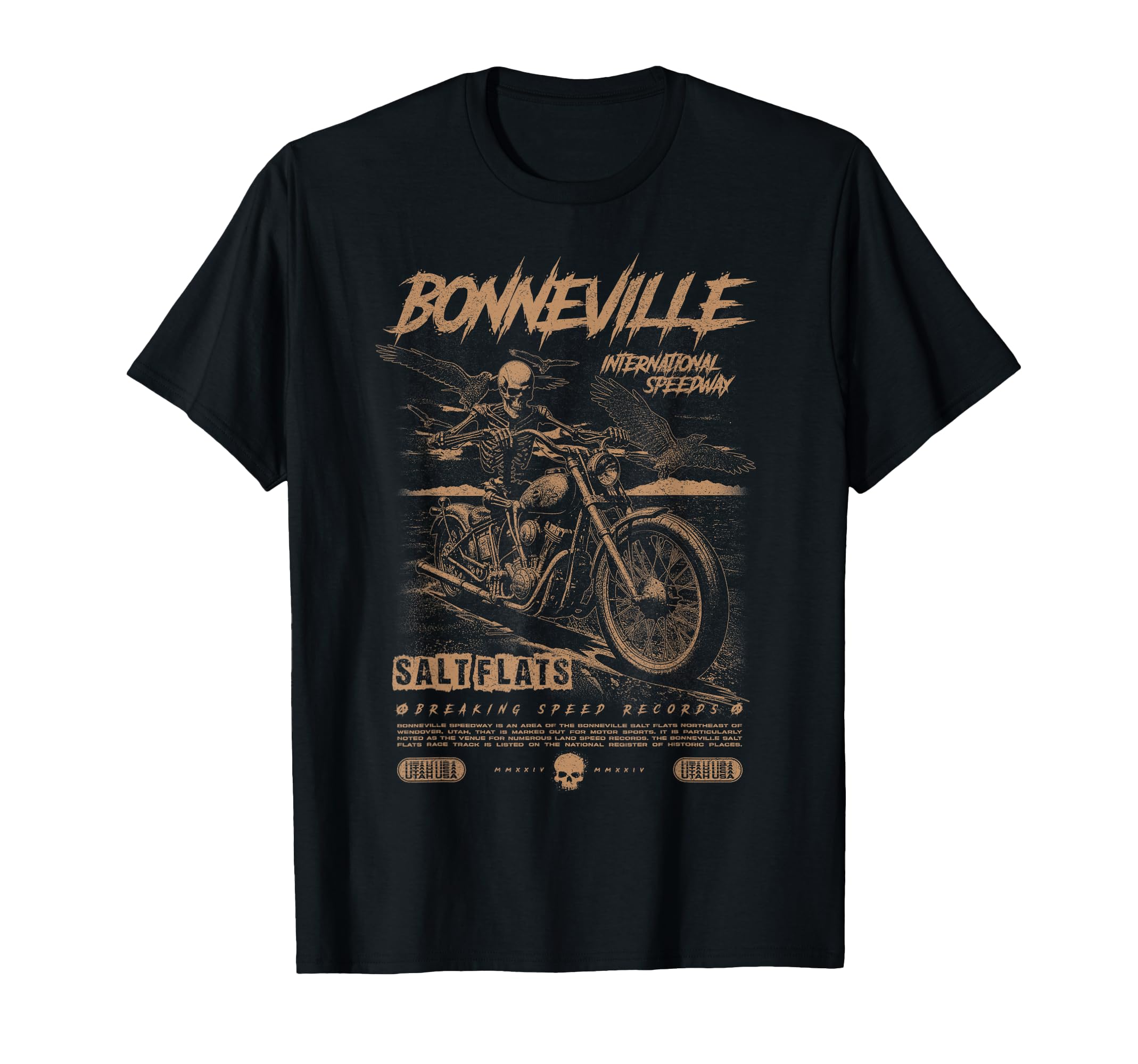 Bonneville Salt Flats Motorcycle T-Shirt - Streetwear Style for Adults - T-Shirt, Sweatshirt, Hoodie