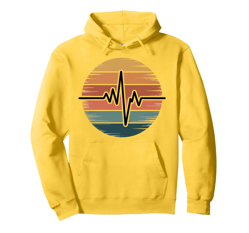 Sunset Heartbeat Hoodie - Trendy Graphic for Adults - T-Shirt, Sweatshirt, Hoodie