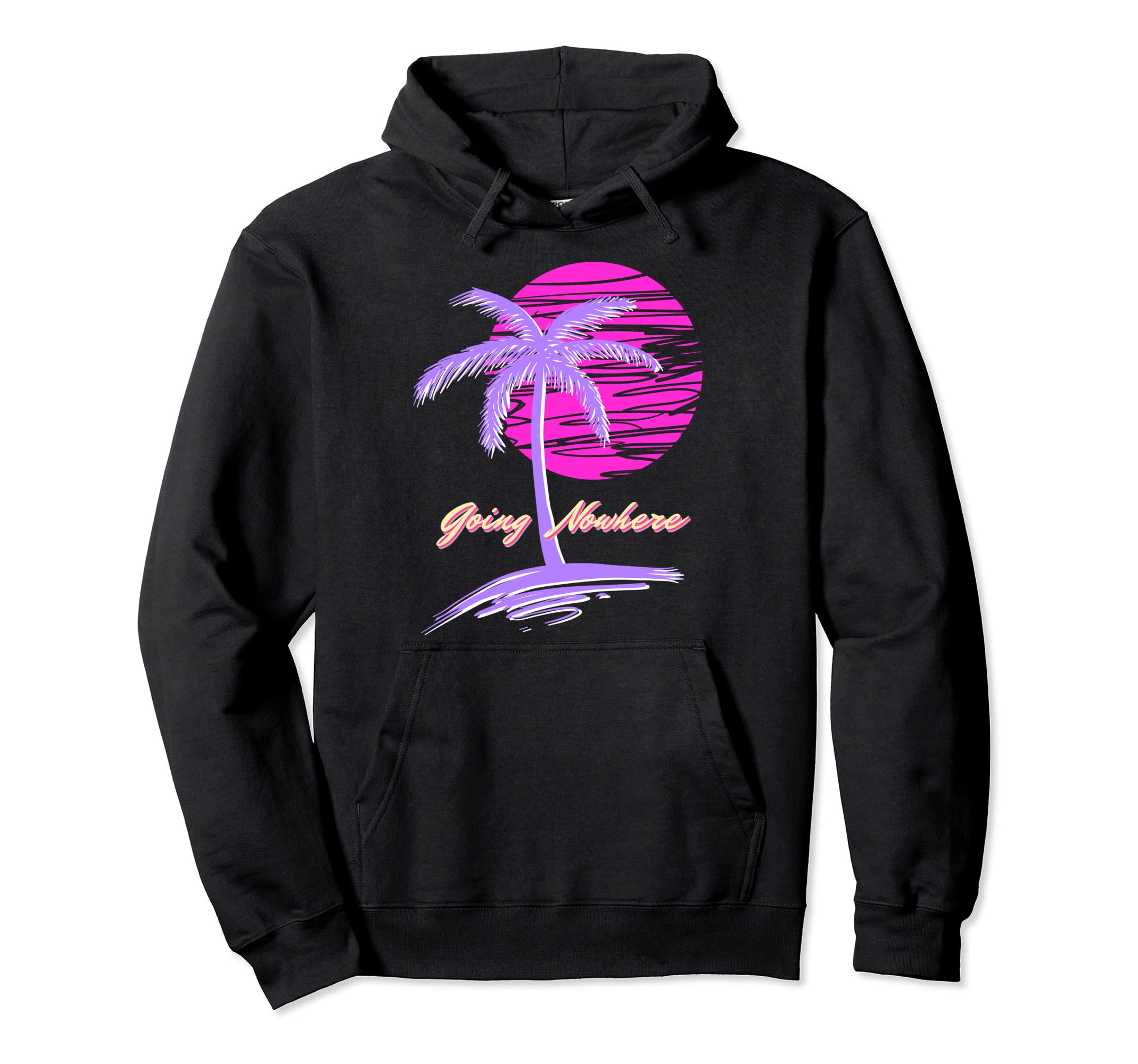 Synthwave 80S Synth Beach Nowhere Hoodie - Aesthetic Graphic Men Women - T-Shirt, Sweatshirt, Hoodie