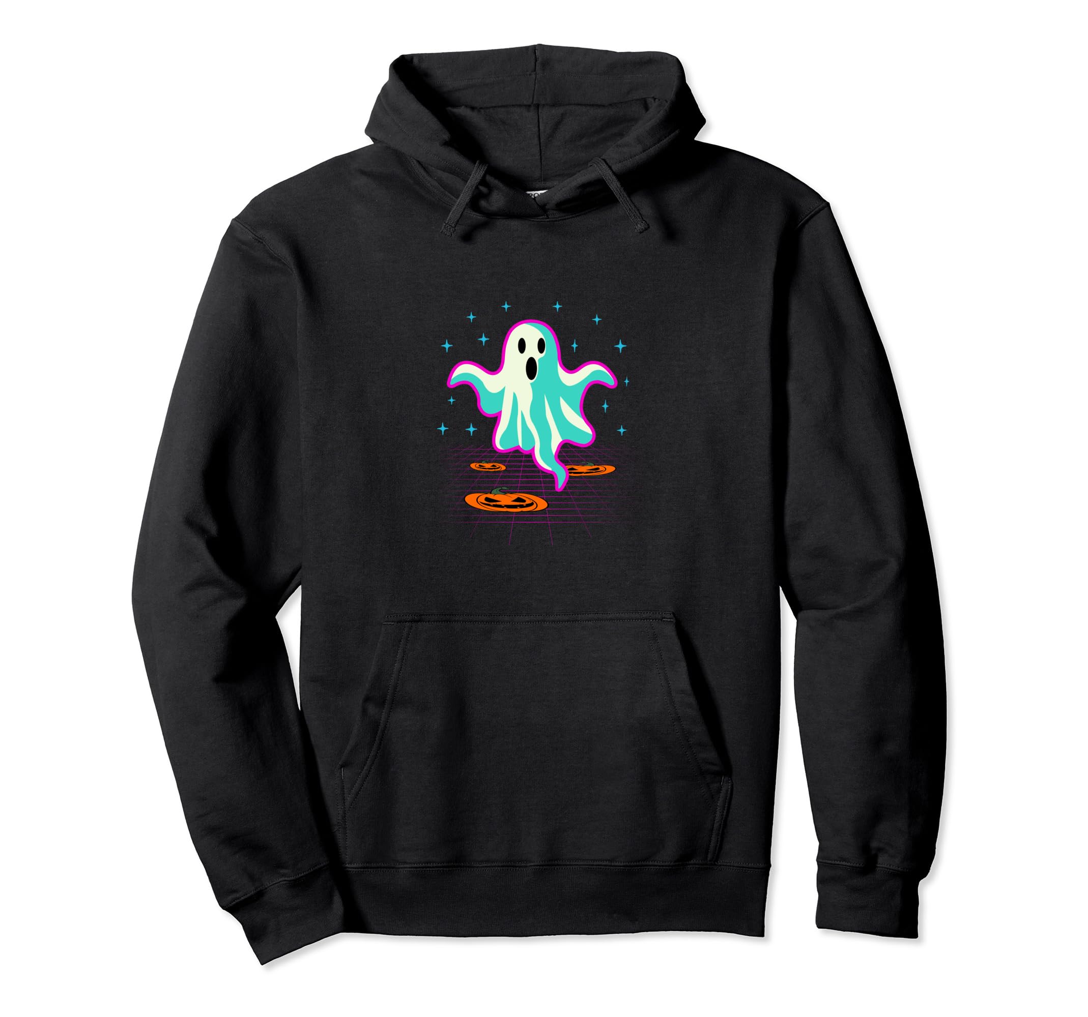 80S Ghost Halloween Retrowave Synthwave Hoodie - Trendy Graphic for Adults - T-Shirt, Sweatshirt, Hoodie