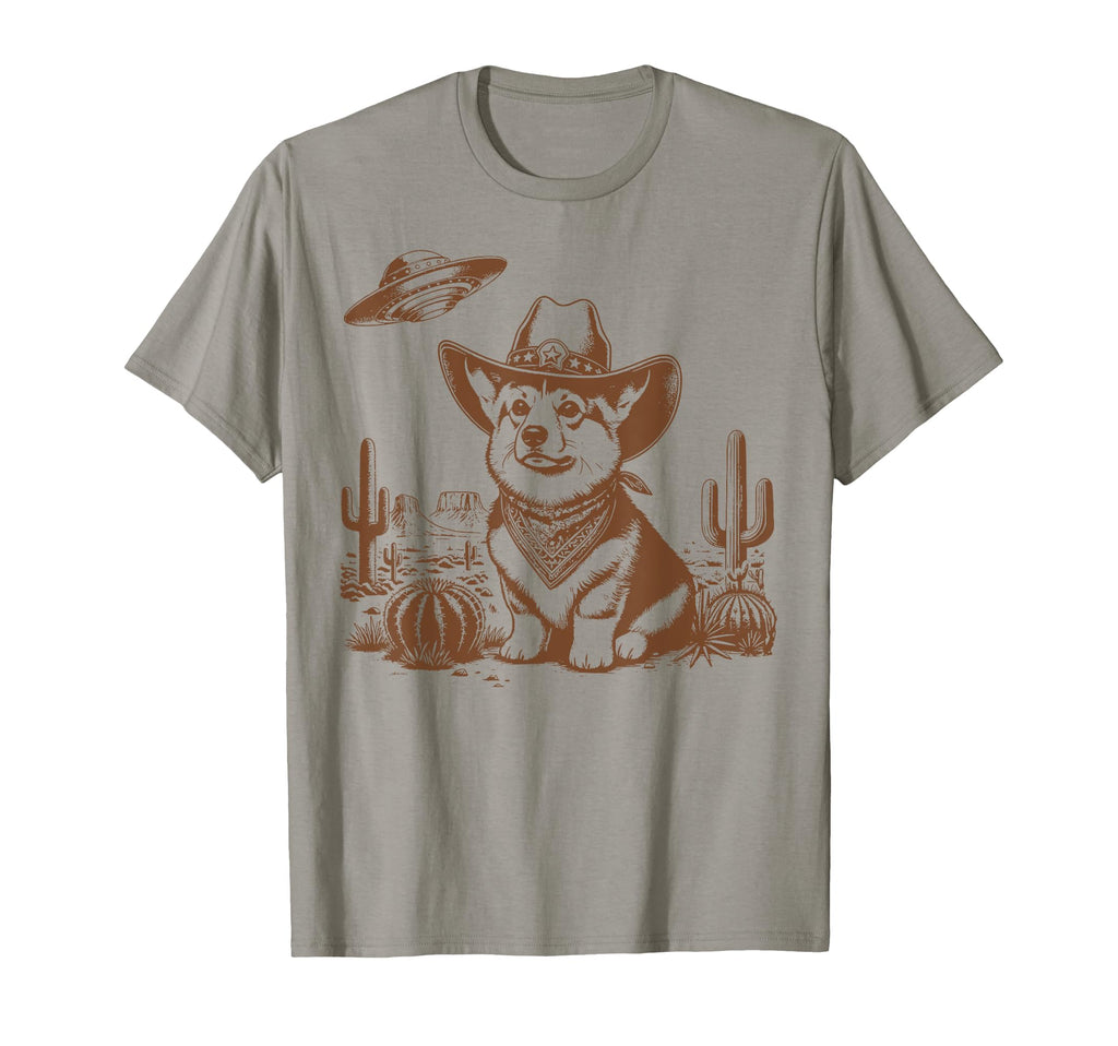 Howdy Corgi Cowboy Cowgirl Ufo Western T-Shirt - Trendy Graphic Men Women - T-Shirt, Sweatshirt, Hoodie