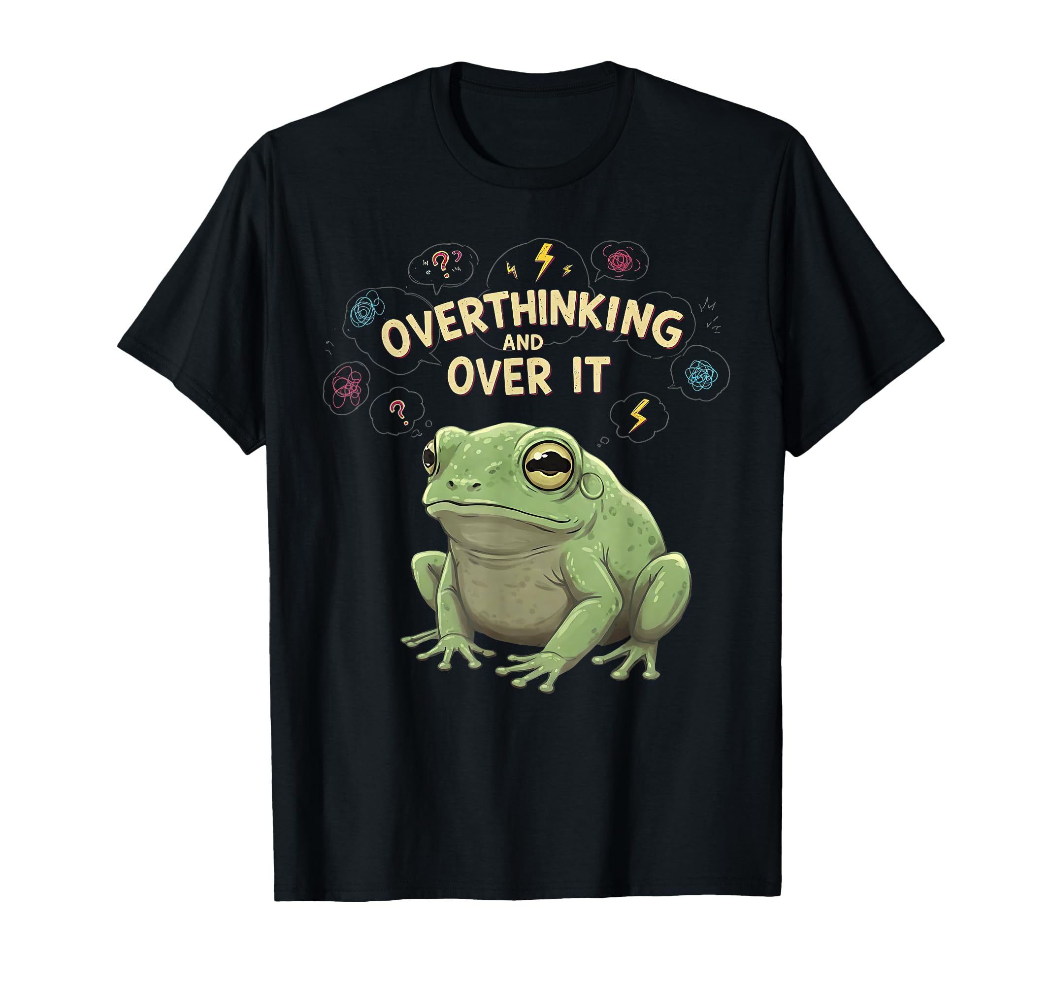 Funny Tired Frog Meme Overthinker T-Shirt - Trendy Graphic for Adults - T-Shirt, Sweatshirt, Hoodie