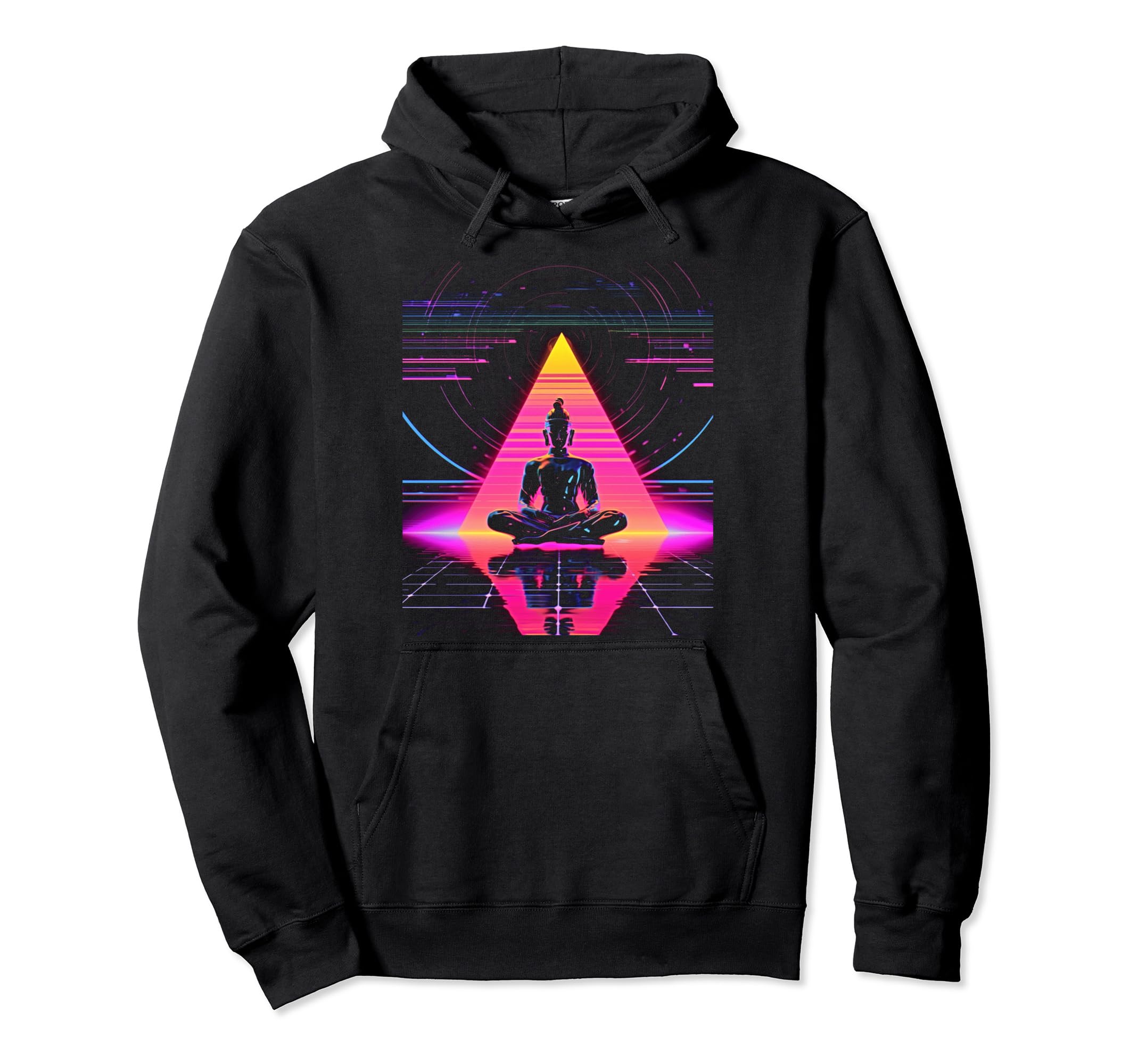 Synthwave Buddha Alien Cyberpunk 80S Hoodie - Novelty Apparel Men Women - T-Shirt, Sweatshirt, Hoodie