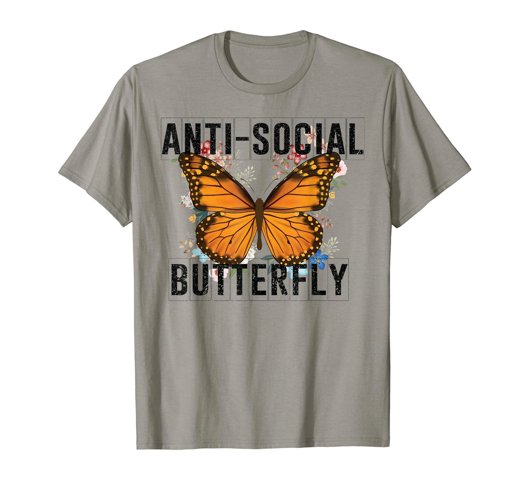 Anti Social Butterfly Funny Butterfly T-Shirt - Aesthetic Graphic Unisex - T-Shirt, Sweatshirt, Hoodie