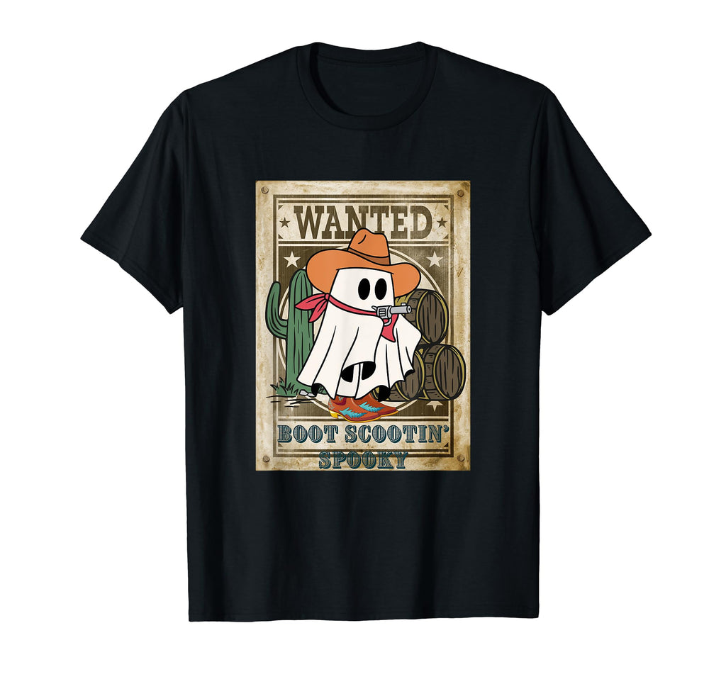 Western Halloween Cowboy Ghost Boot T-Shirt - Fun Novelty Design Men Women - T-Shirt, Sweatshirt, Hoodie