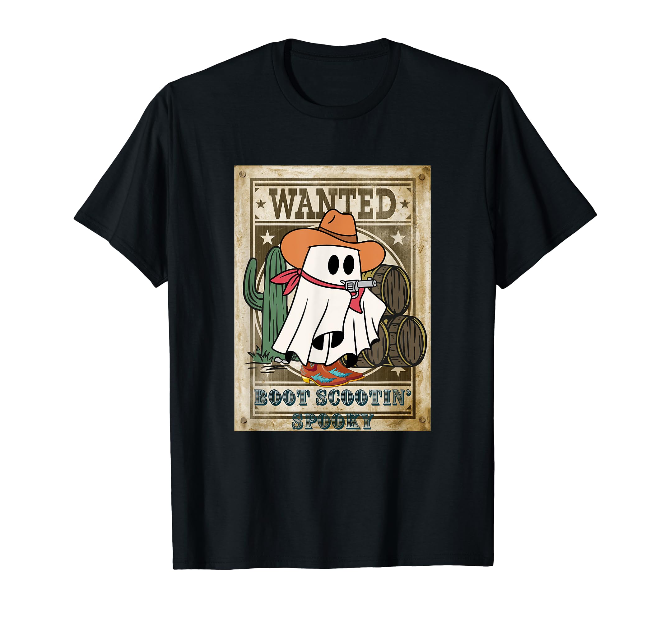Western Halloween Cowboy Ghost Boot T-Shirt - Fun Novelty Design Men Women - T-Shirt, Sweatshirt, Hoodie